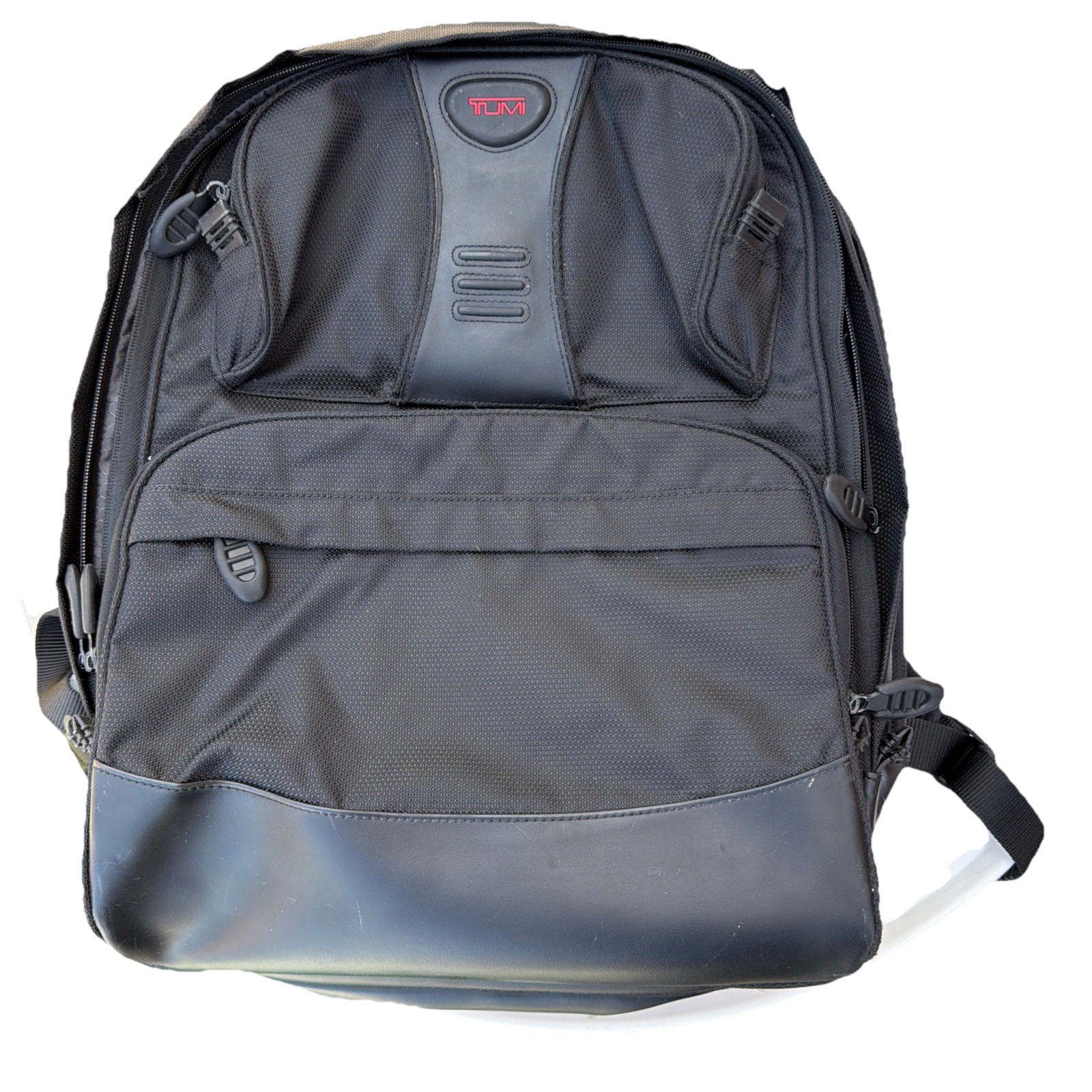 Tumi 541C Black Nylon Laptop Backpack Leather Cushion Rare 100% Authentic!!