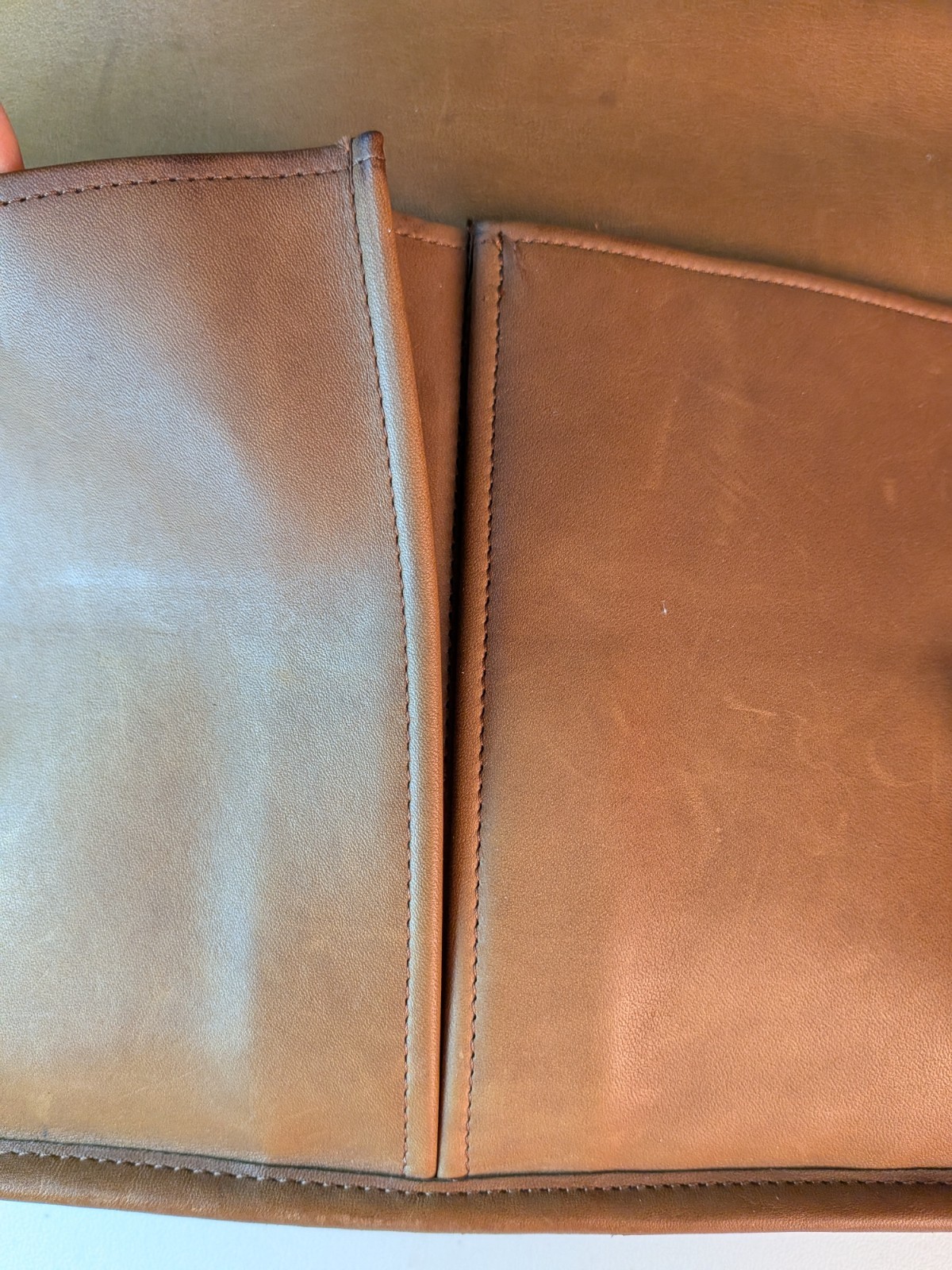 Vintage Coach Slim Briefcase British Tan Double Turn Lock Made in New York City