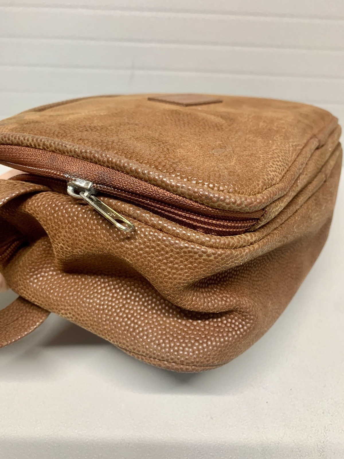 Vintage Lagerfeld Dopp Toiletry Bag Brown Leather ~See Photos/Read Description