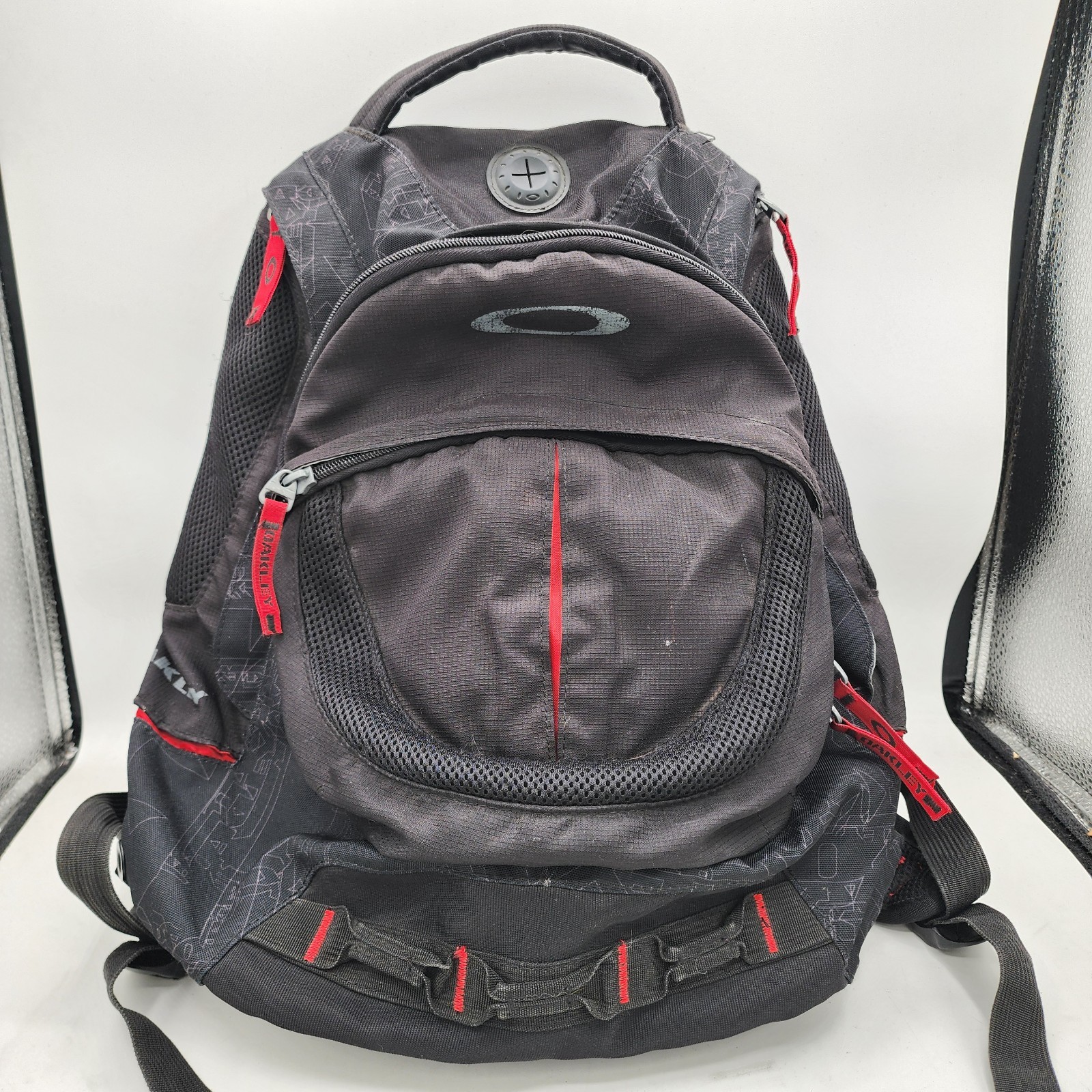 Vintage Y2K Oakley Tactical Backpack Black Red Software 00s 2000s MP3 Headphones