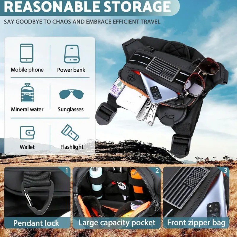 Sport Running Combat Chest Rig Bag Front Pouch Recon Kit Pack Protective Vest
