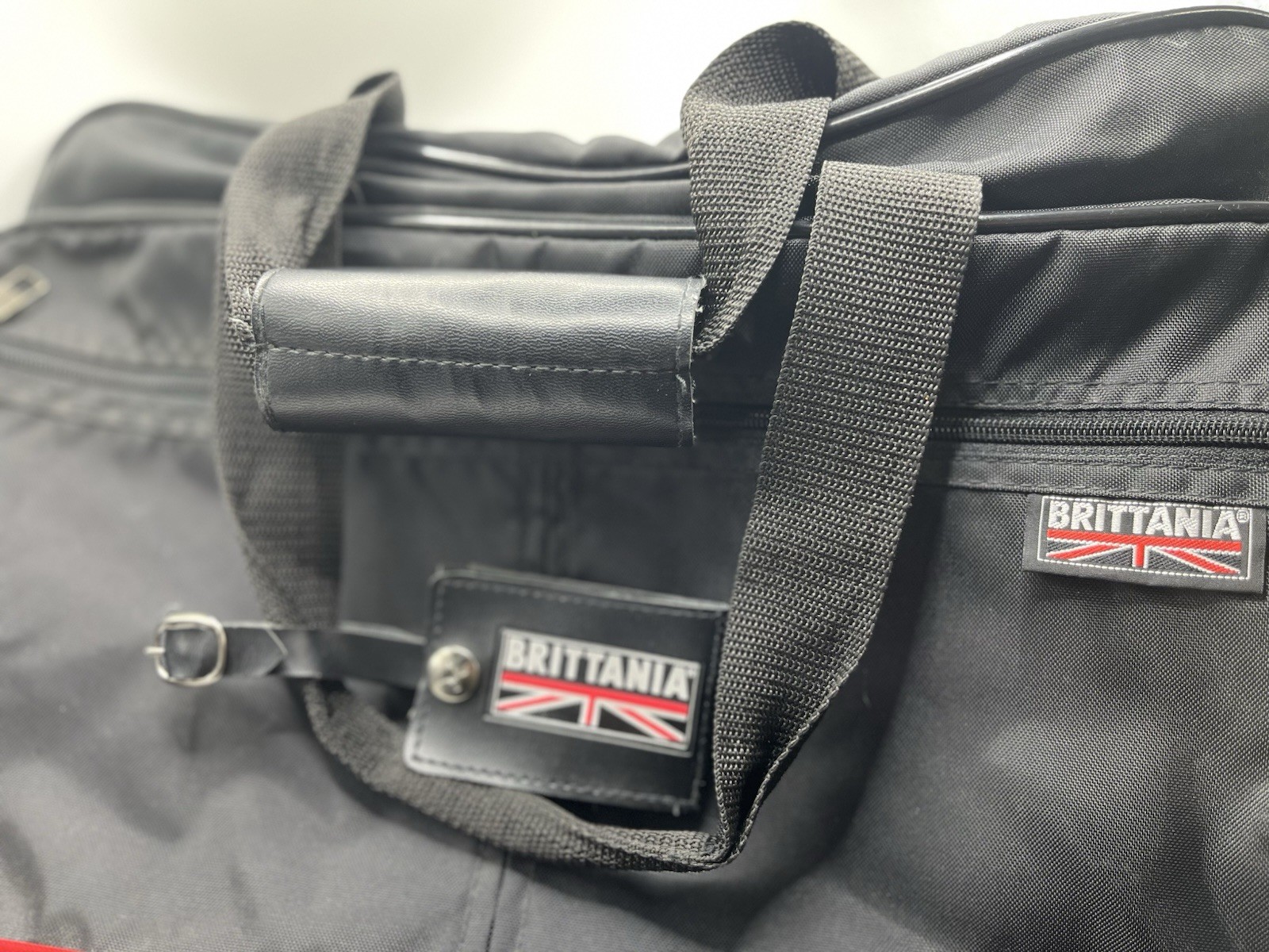 Britannia Black Nylon Briefcase Business Travel Carry Bag Shoulder Strap 17×13