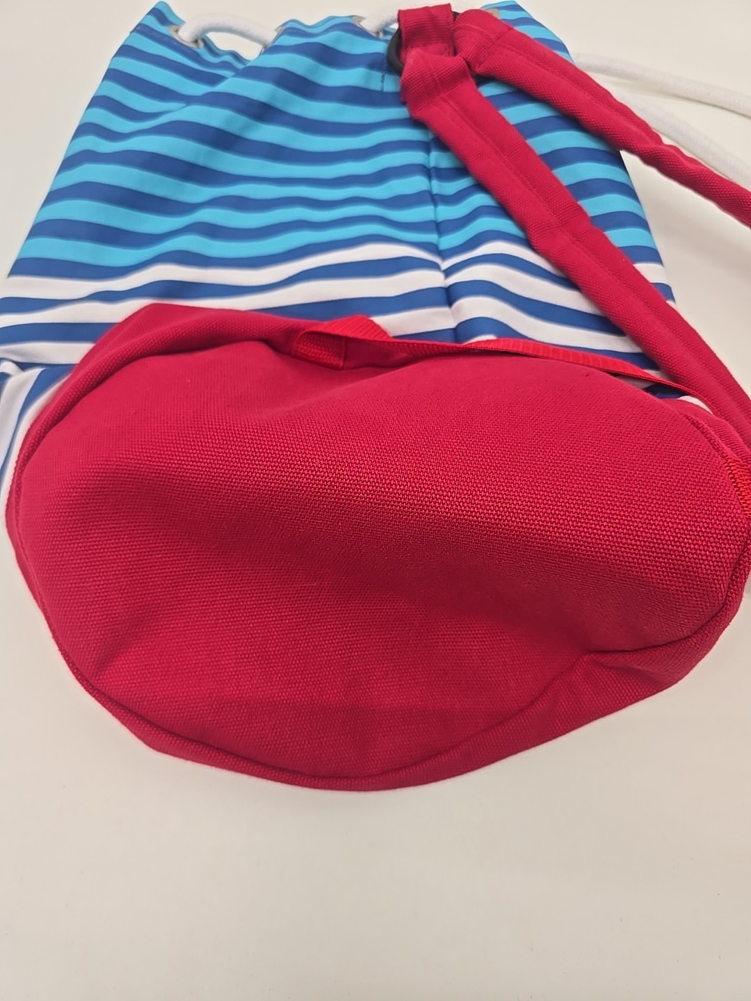 Nautica Red White Blue drawstring Boat Bag Backpack