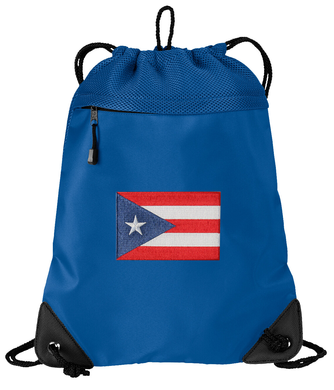 Puerto Rico Flag Drawstring Backpack Cinch Bag Heavy Duty MESH & MICROFIBER!