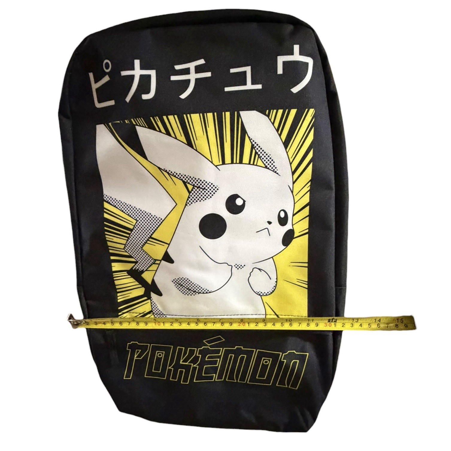 Pokemon Pikachu Kanji Black Backpack Bioworld 2022 Tech Sleeve 11”x19”x5.5” NWOT