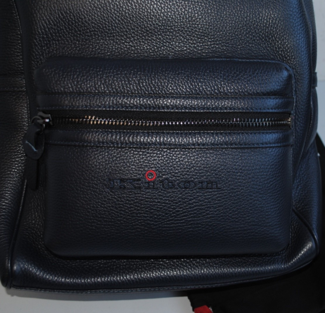 KITON TAILORING NAPLES AUTHENTIC BLUE GENUINE LEATHER BACKPACK 1540.00 CAR.
