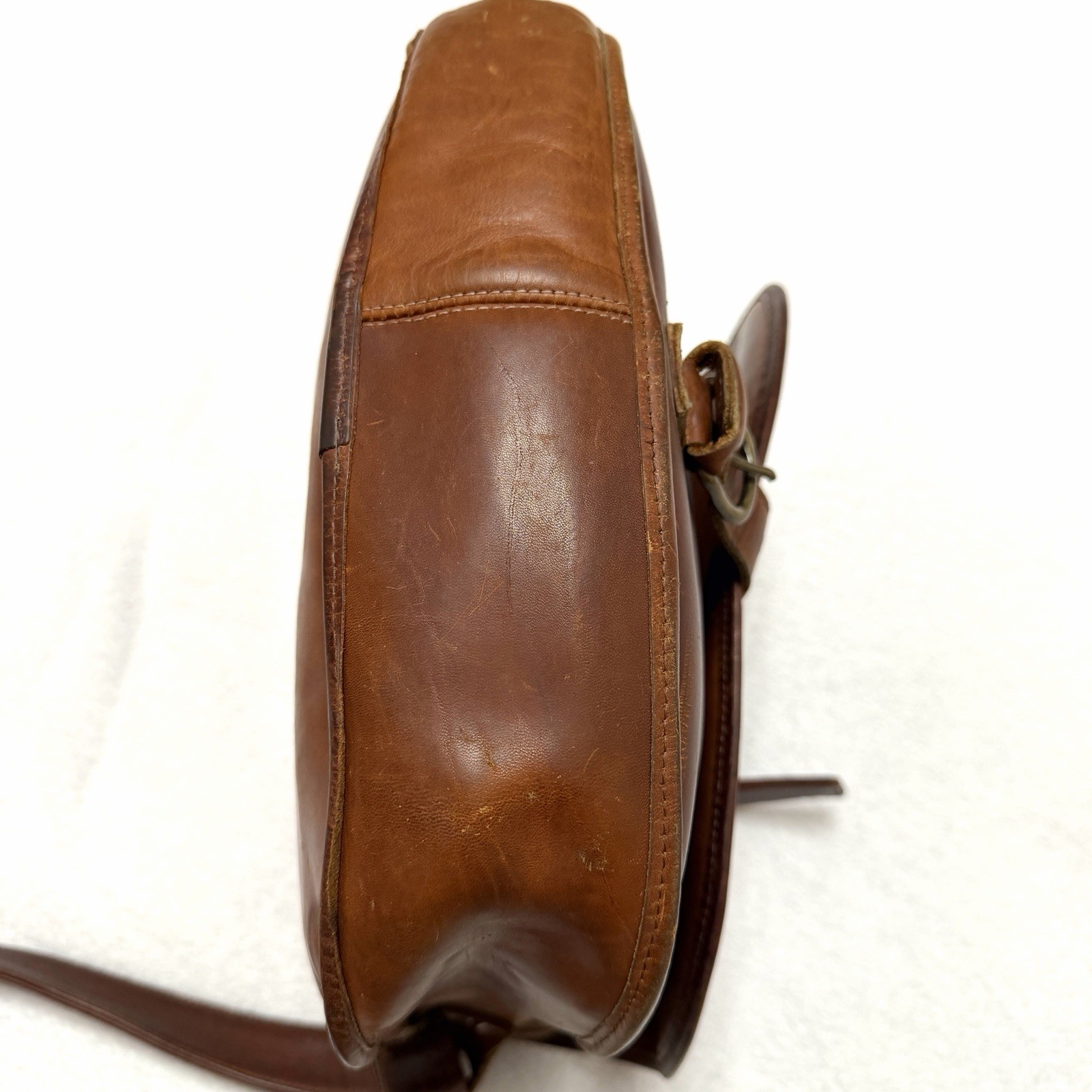 Joseph Hanna New York Handmade Brown Leather 11.5” X 13” Messenger Crossbody Bag
