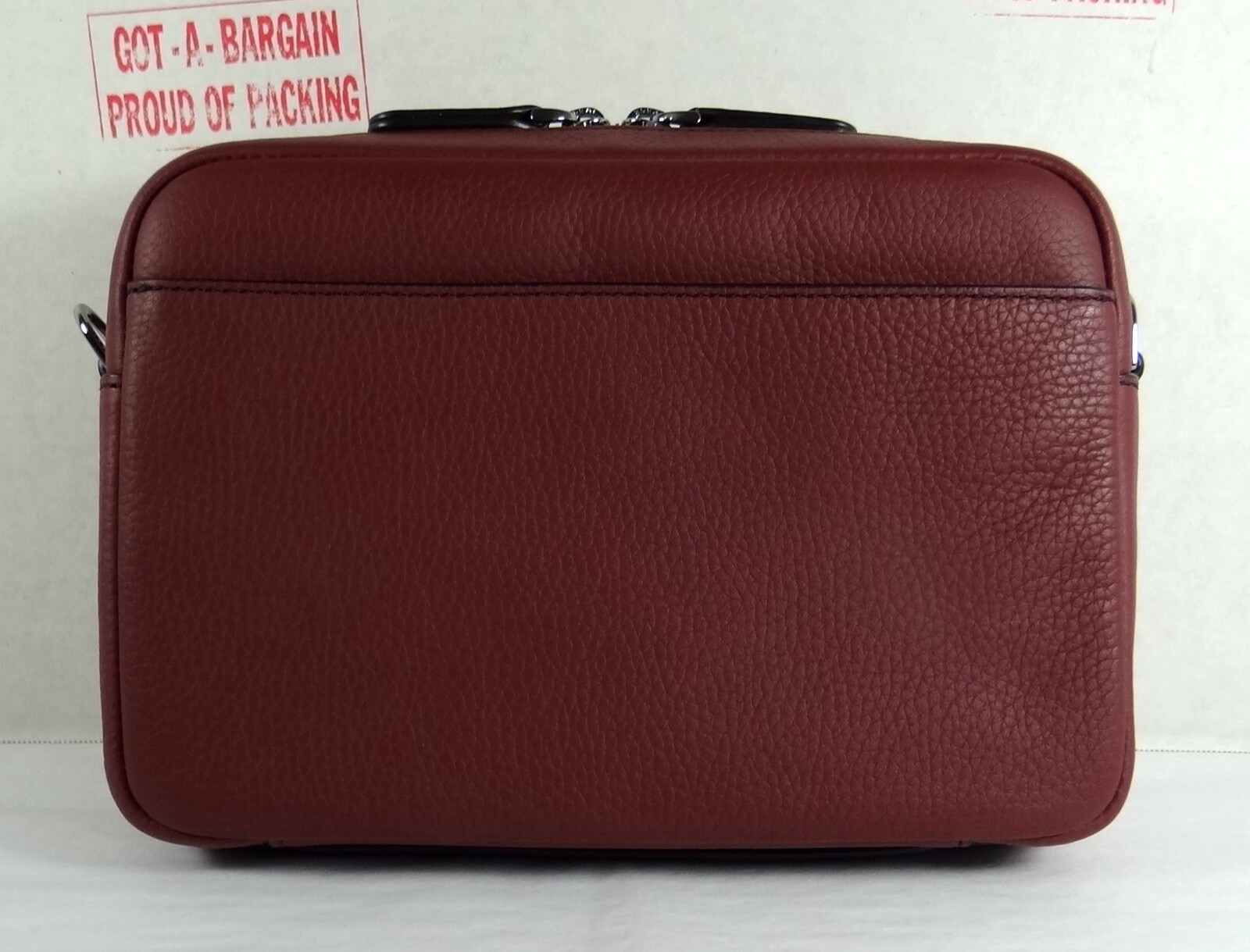 Michael Kors Hudson Dark Berry Pebbled Leather Utility Messenger Crossbody Bag