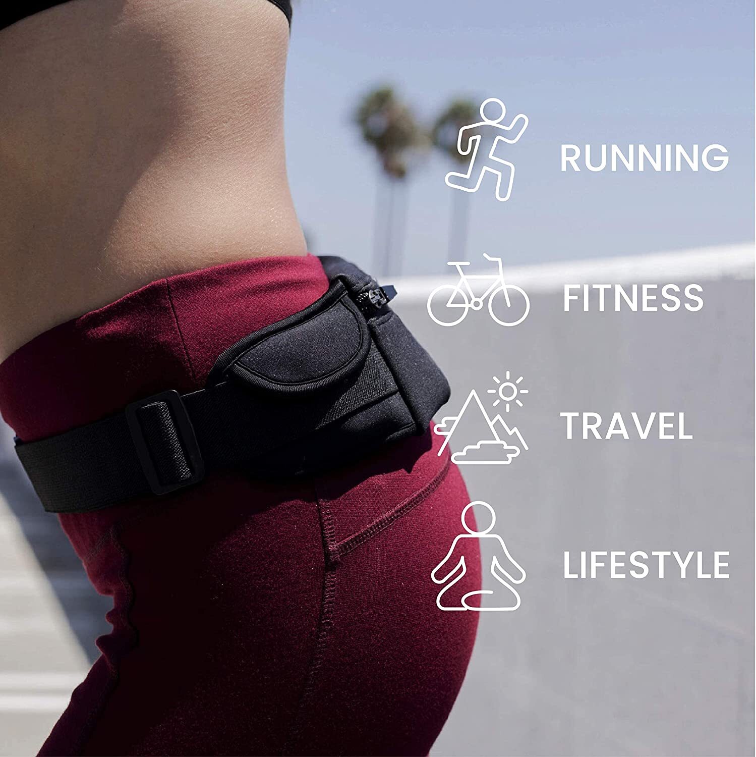 Waterproof Sport Waist Fanny Pack Belt Bum Pouch Camping Running Hiking Gym Bag