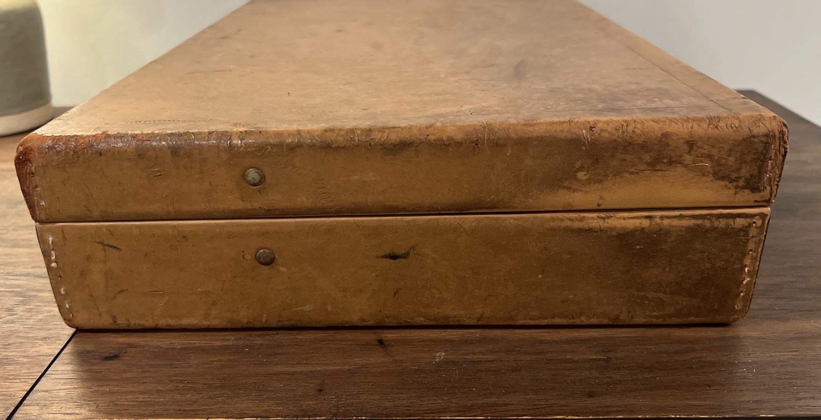 VTG Top Grain Cowhide #202 Hard File Folder Briefcase RARE Attaché with Patina
