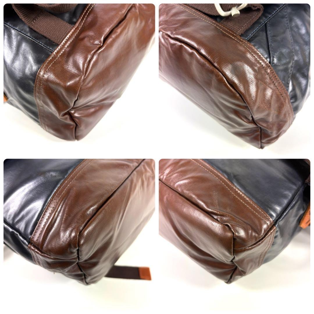 Master-Piece Black PVC Leather Shoulder Bag Men Unisex Travel Business