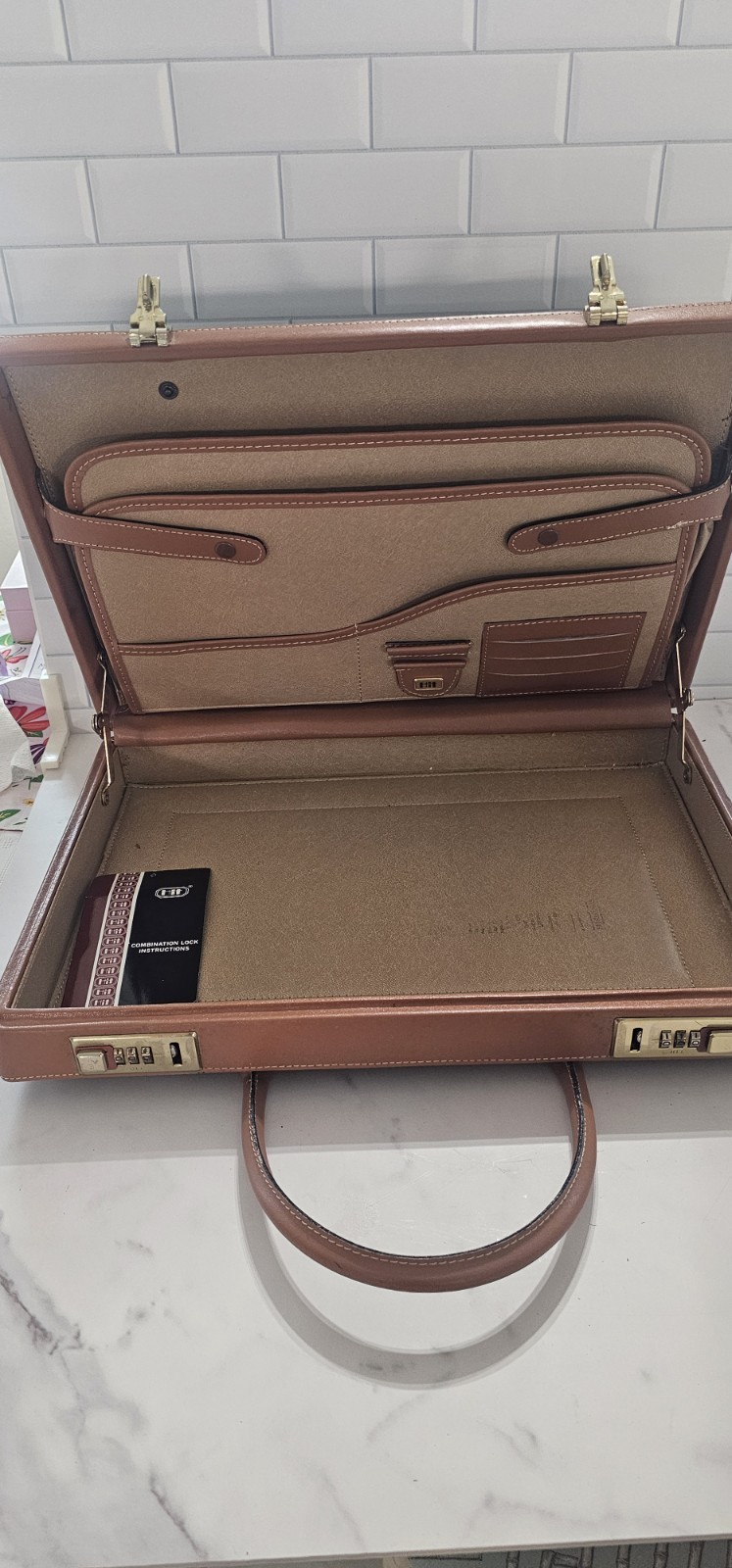 HIT Leather Briefcase, 17″ x 12″ x 2 1/2″