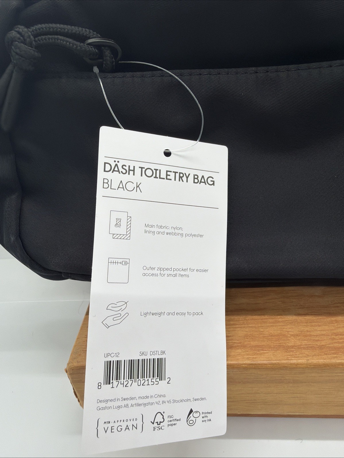Gaston Luga Dash Black Toiletry bag. Dopp. NWT