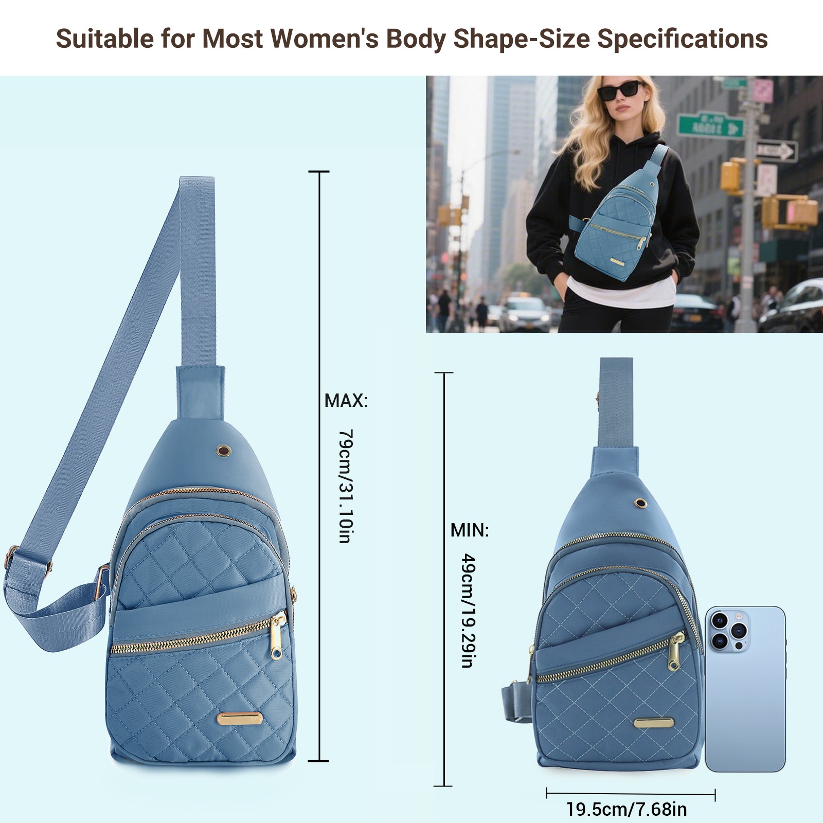 Small Sling Backpack Crossbody Sling Bag for Women, Chest Bag Daypack Fanny Pack