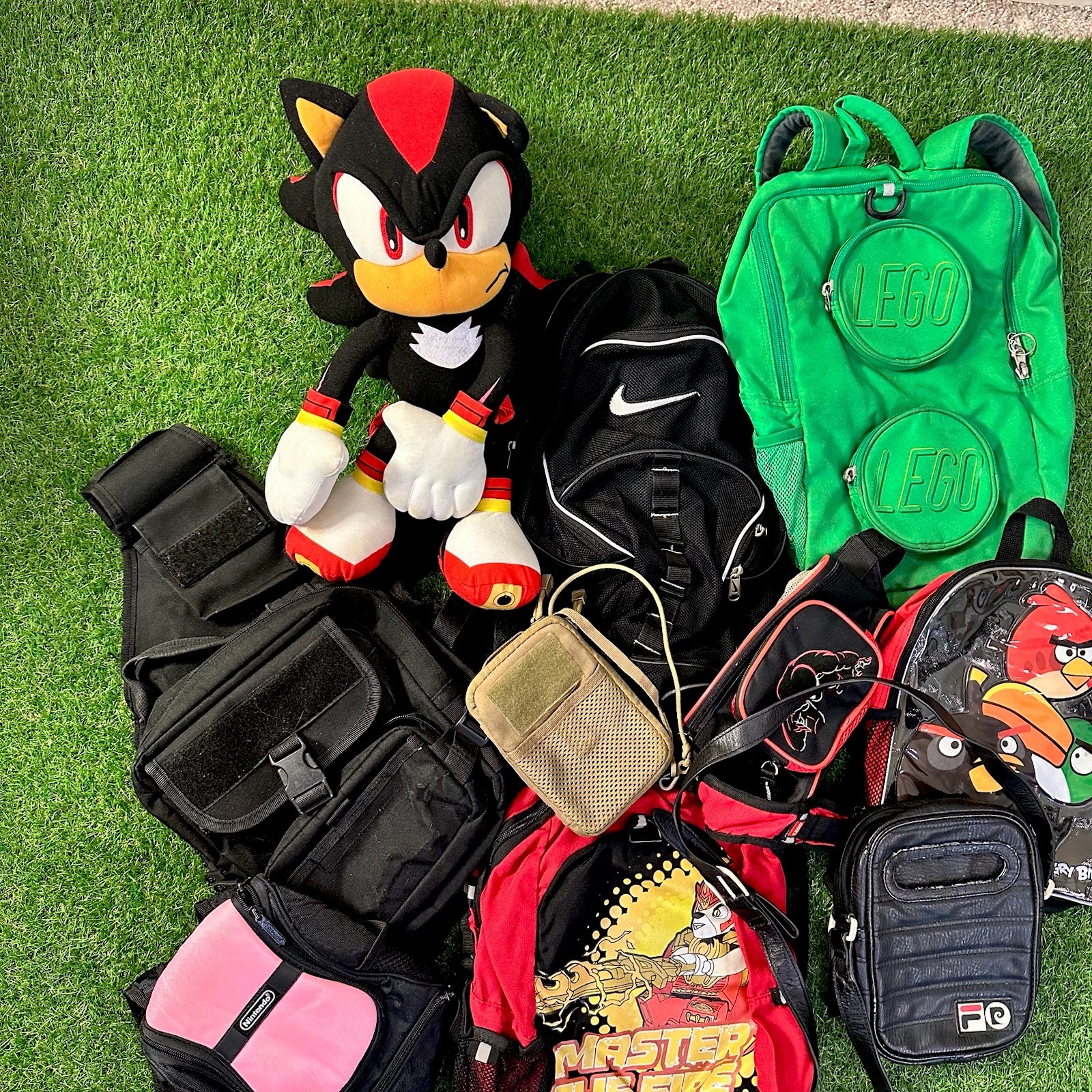 Y2K Reseller Bag 10x Lot 2000s Skater Gamer Backpack Bags Bundle Sonic Nintendo