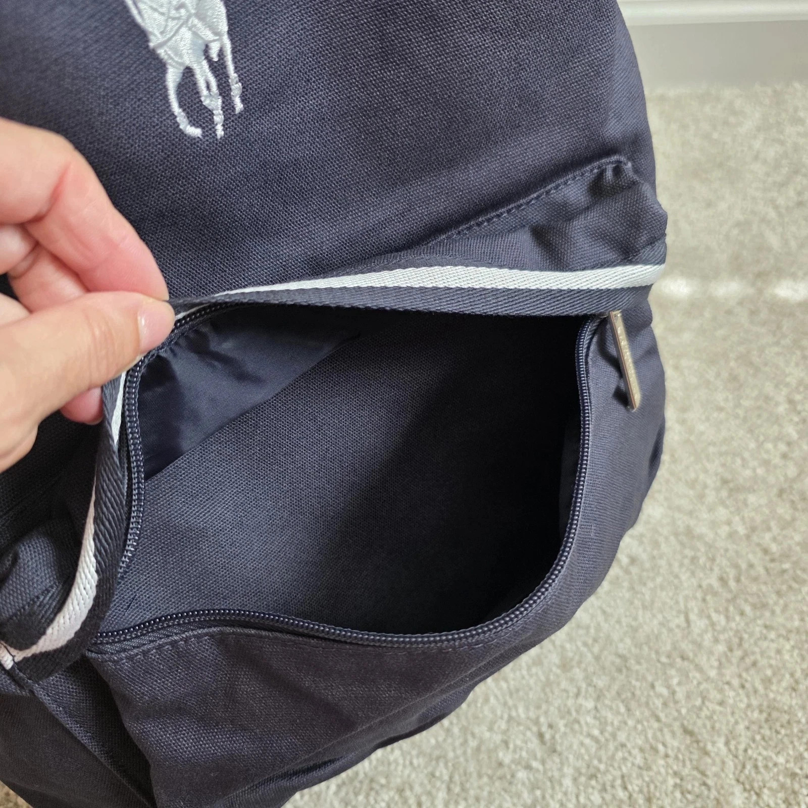 RALPH LAUREN Polo Backpack Dark Blue School Gym Weekend Overnight Hiking Bag