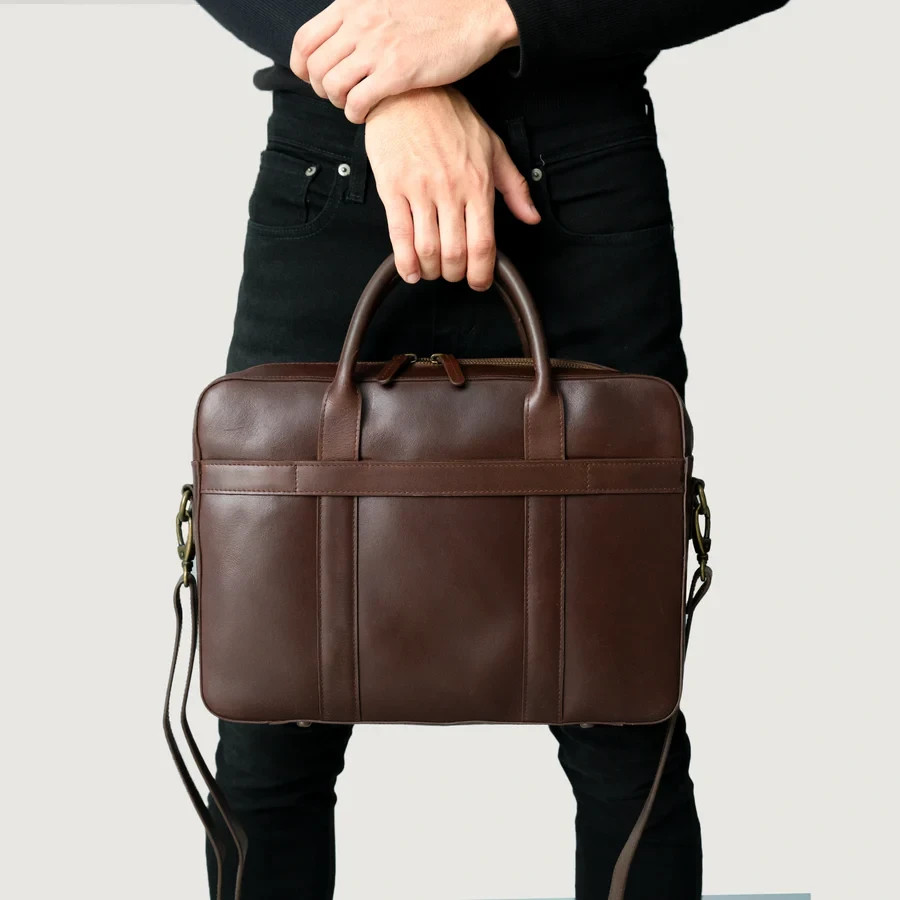 Vintage Executives Brown Leather Business Briefcase