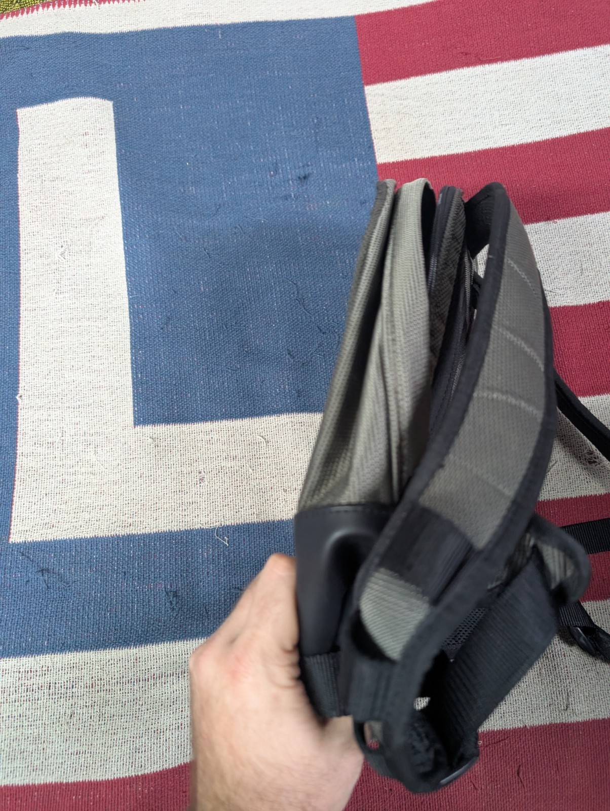 Tumi T2 Tech Backpack 513G Gray Ballistic Nylon & Leather Laptop Bag