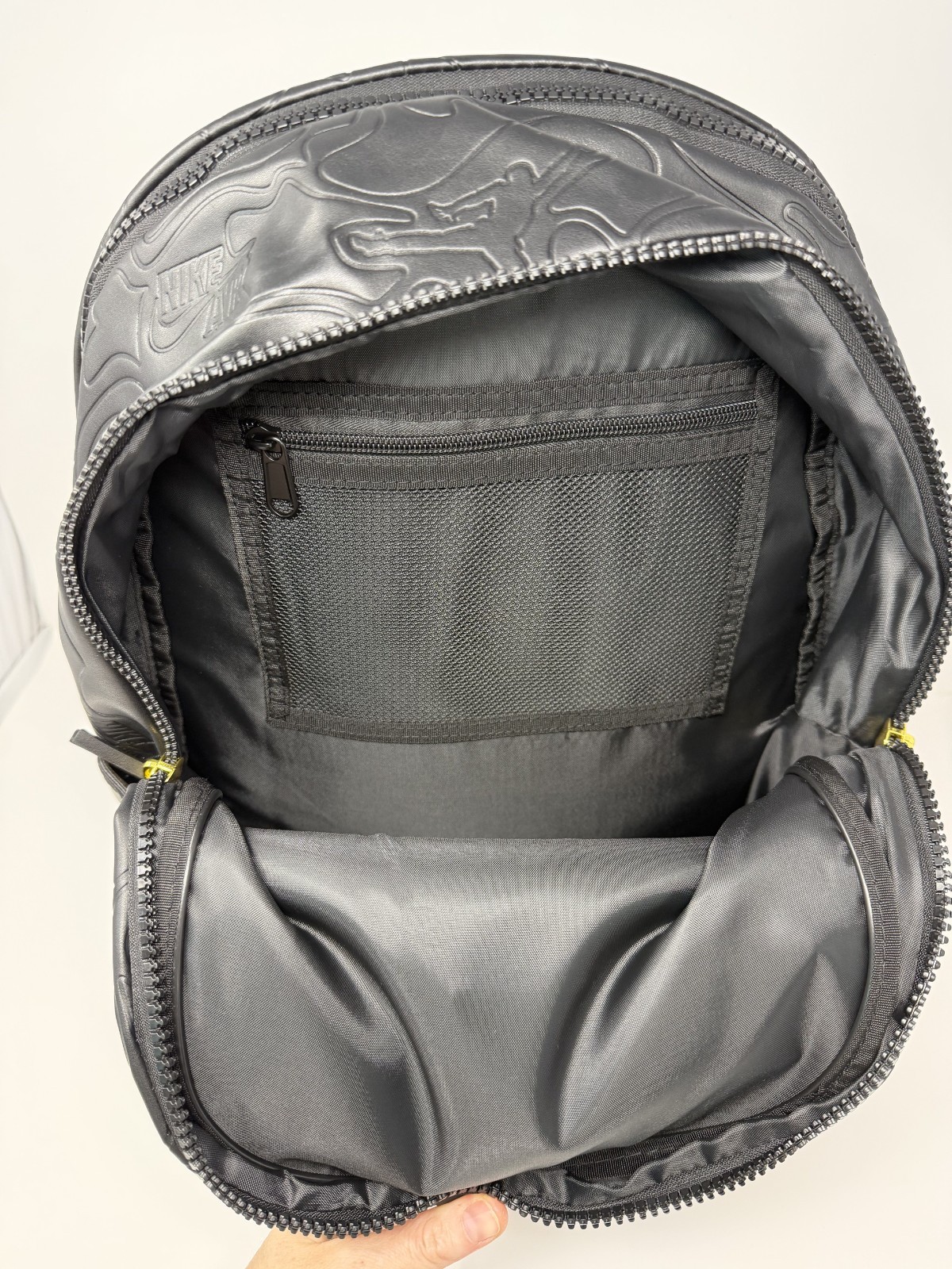 Jordan Topographic Borough Backpack Leather Black Metal Jumpman MA9005-K5X NWT