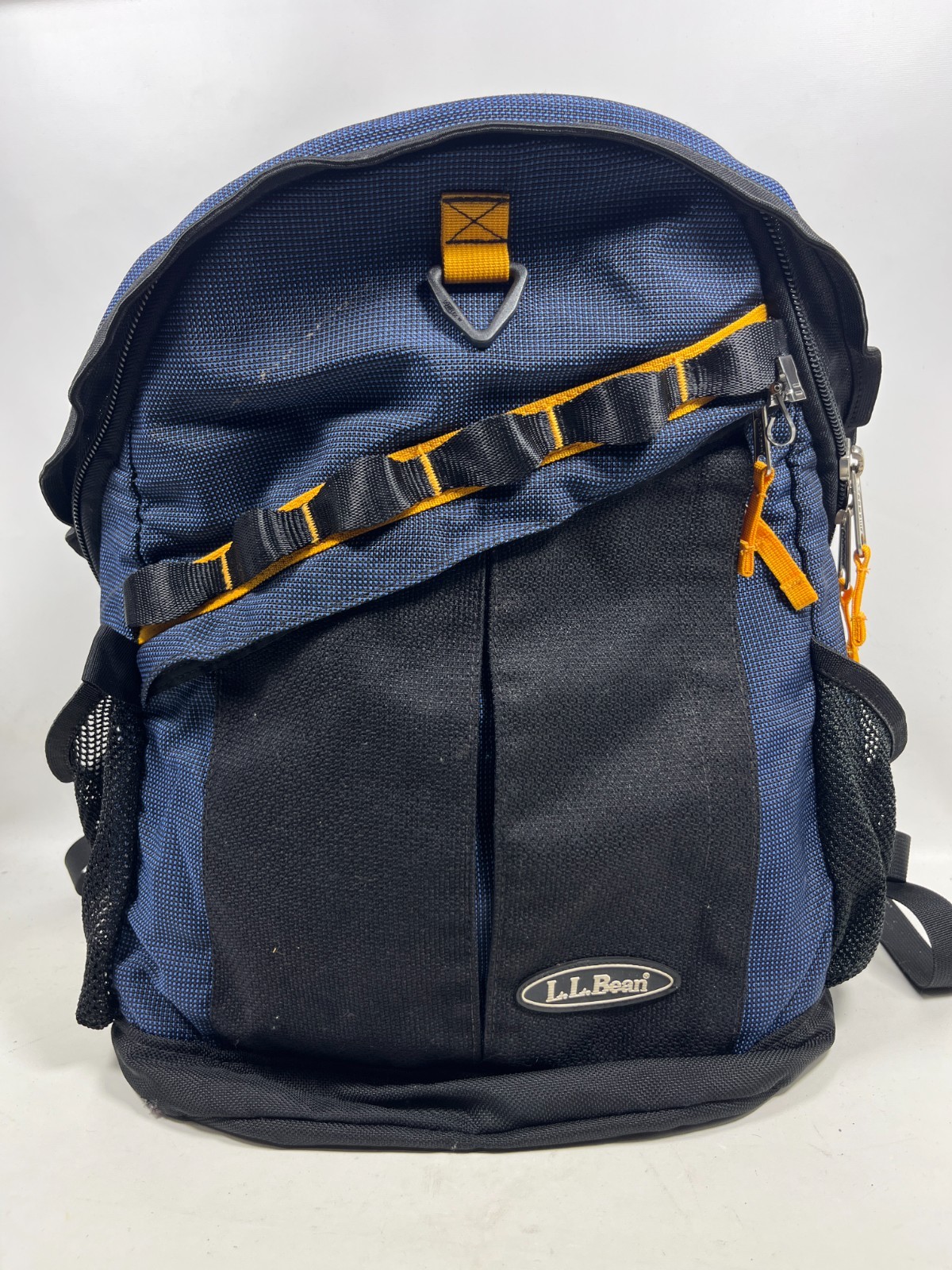 LL BEAN Bag Backpack Hiking Padded Strap Daypack Nylon Blue VTG