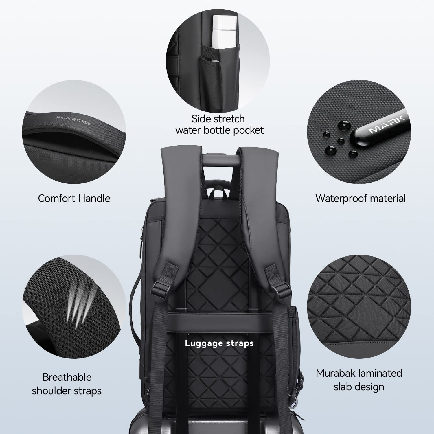 Muzee 3in1 Slim Business Backpack Laptop Backpack For Men with Executive Brie…