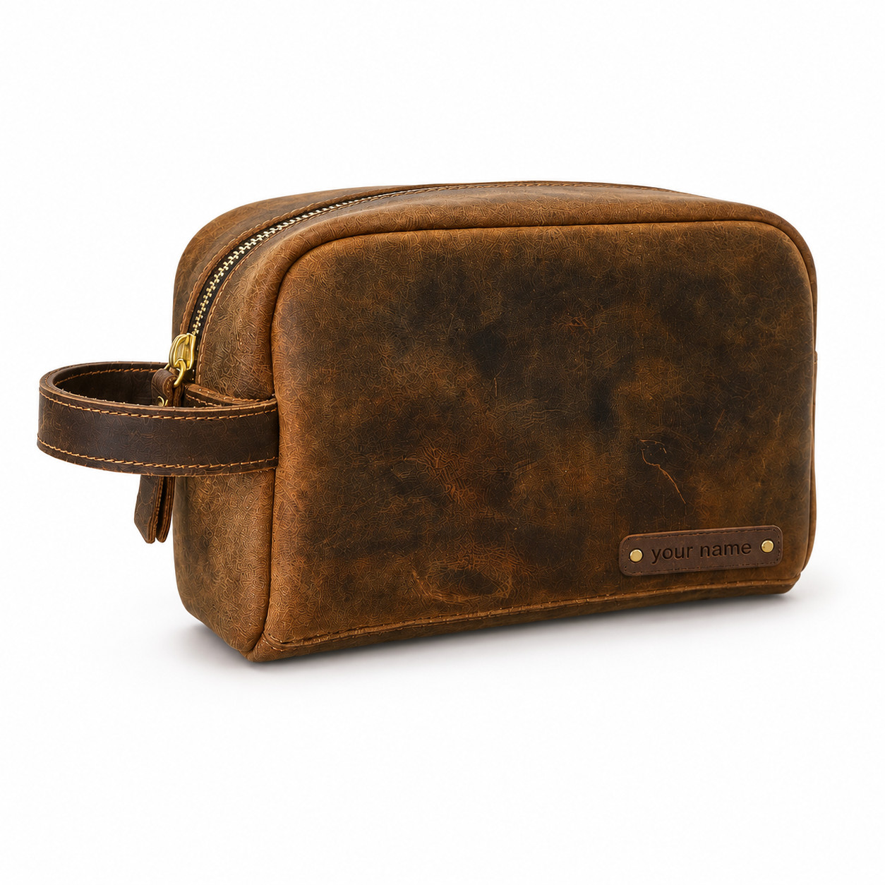 Personalized Leather Toiletry Bag Dopp Kit Travel Shaving Bag Genuine Leather