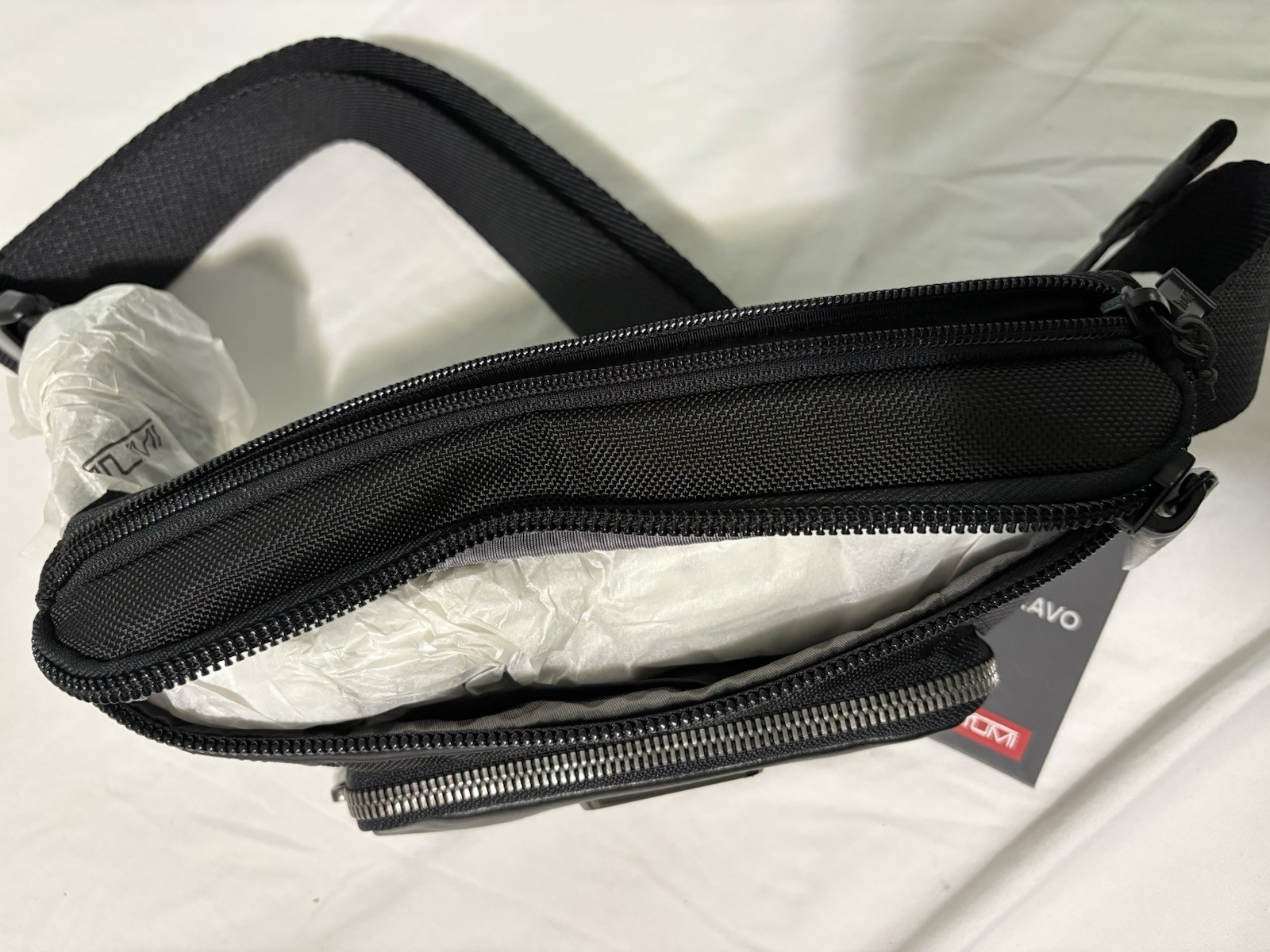 TUMI Bravo Campbell Utility Pouch Crossbody Bag Black Ballistic Nylon NWT