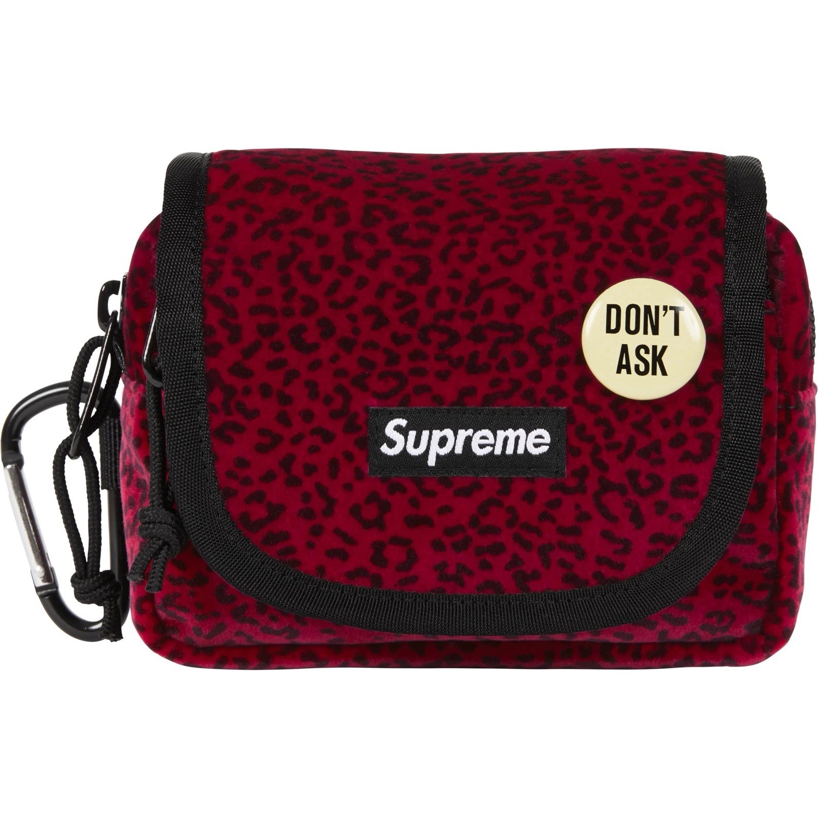 Supreme Velvet Mini Pouch Red Leopard FW25 Woven Box Logo Multiple Pockets NWT