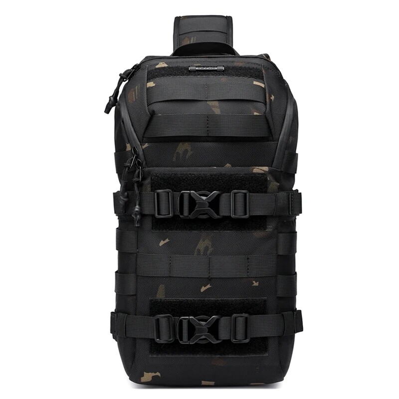 Ozuko Casual Men USB Charge Waterproof Oxford Crossbody Sling Travel Chest Bag