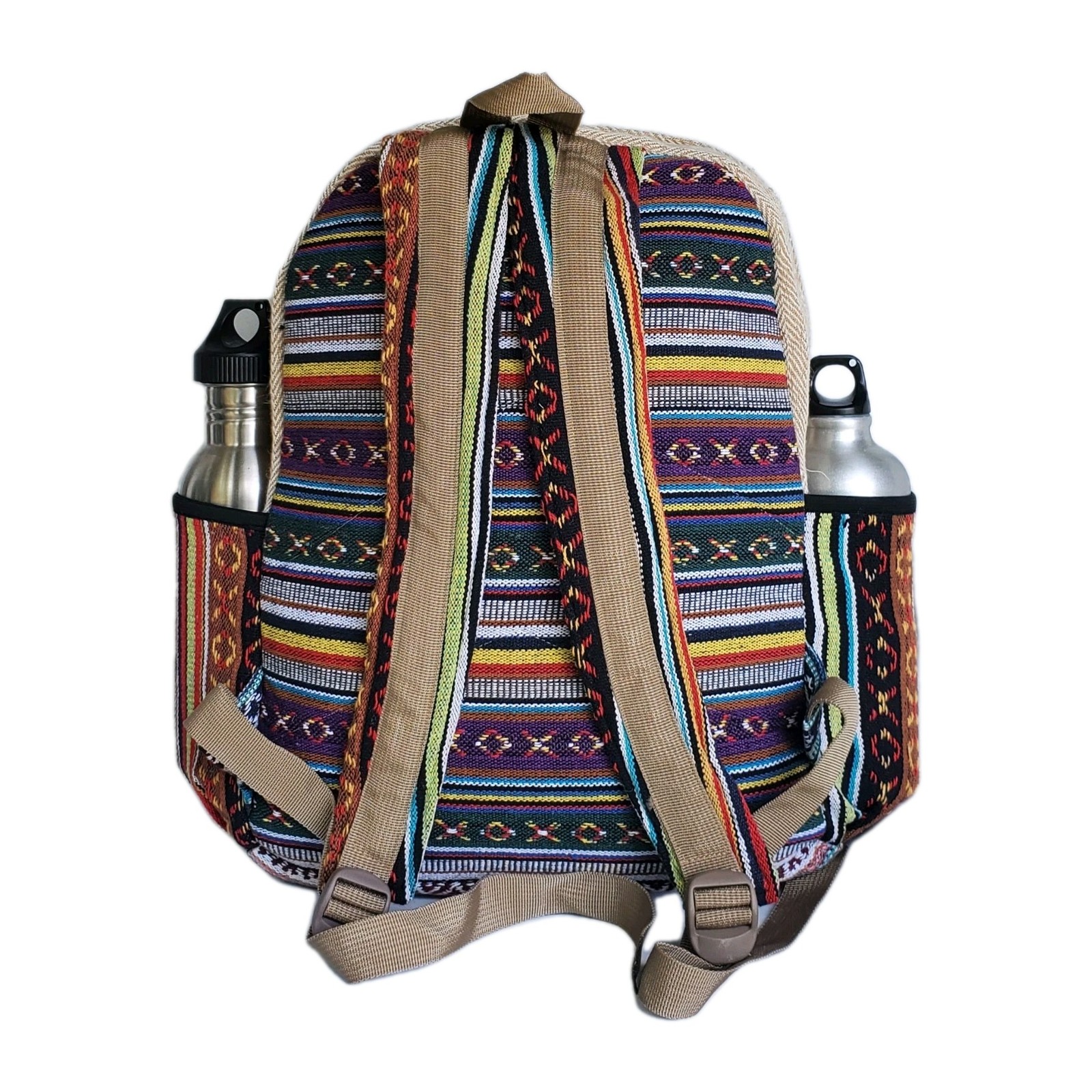 Large Embroidery Pure Hemp Backpack