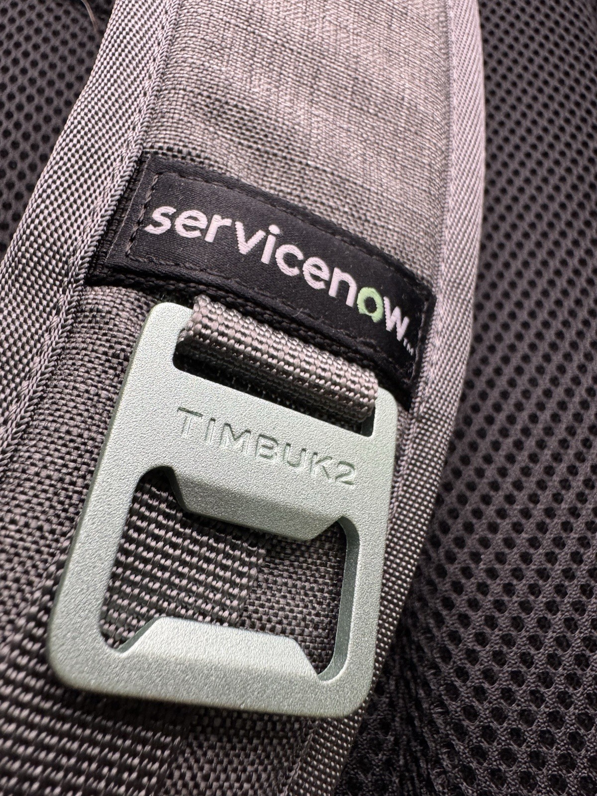 Timbuk2 Parkside OS Surplus Laptop 17in Backpack Gray /Green- ServiceNow Branded