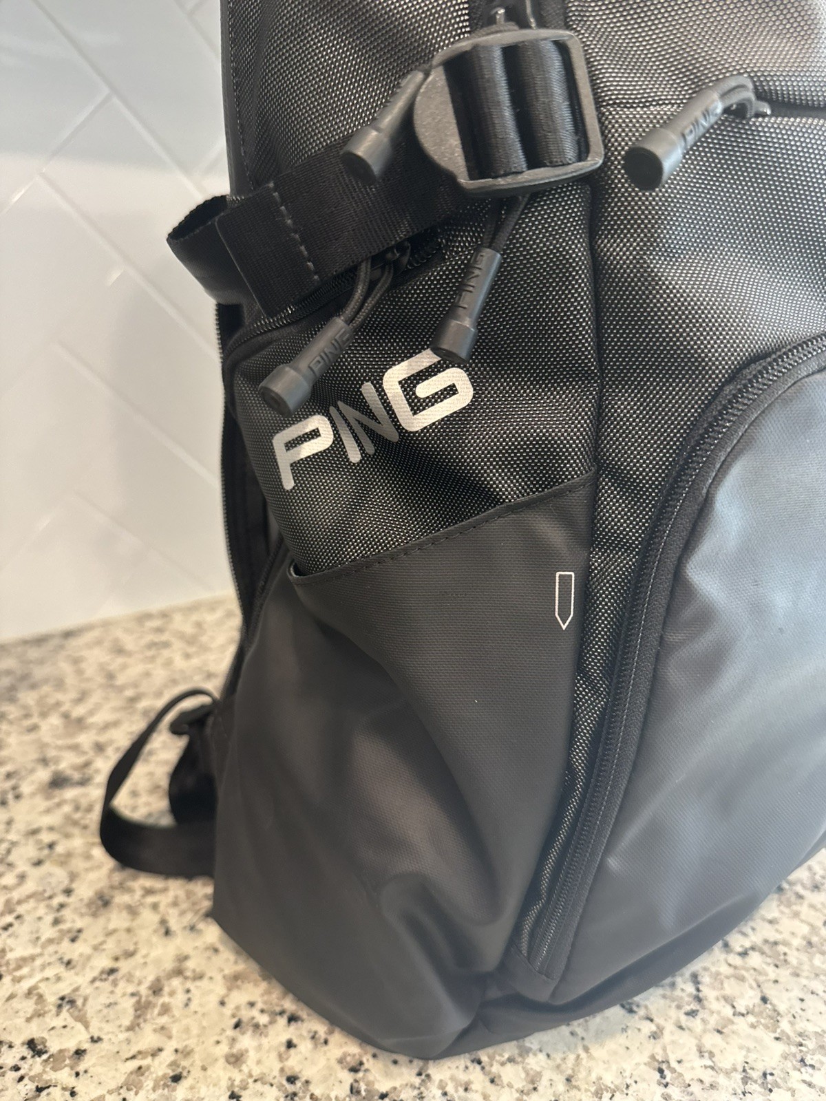 PING AC BKPK214 Gunmetal Black 8 Pocket Backpack Laptop Nylon/Poly Deerwood CC