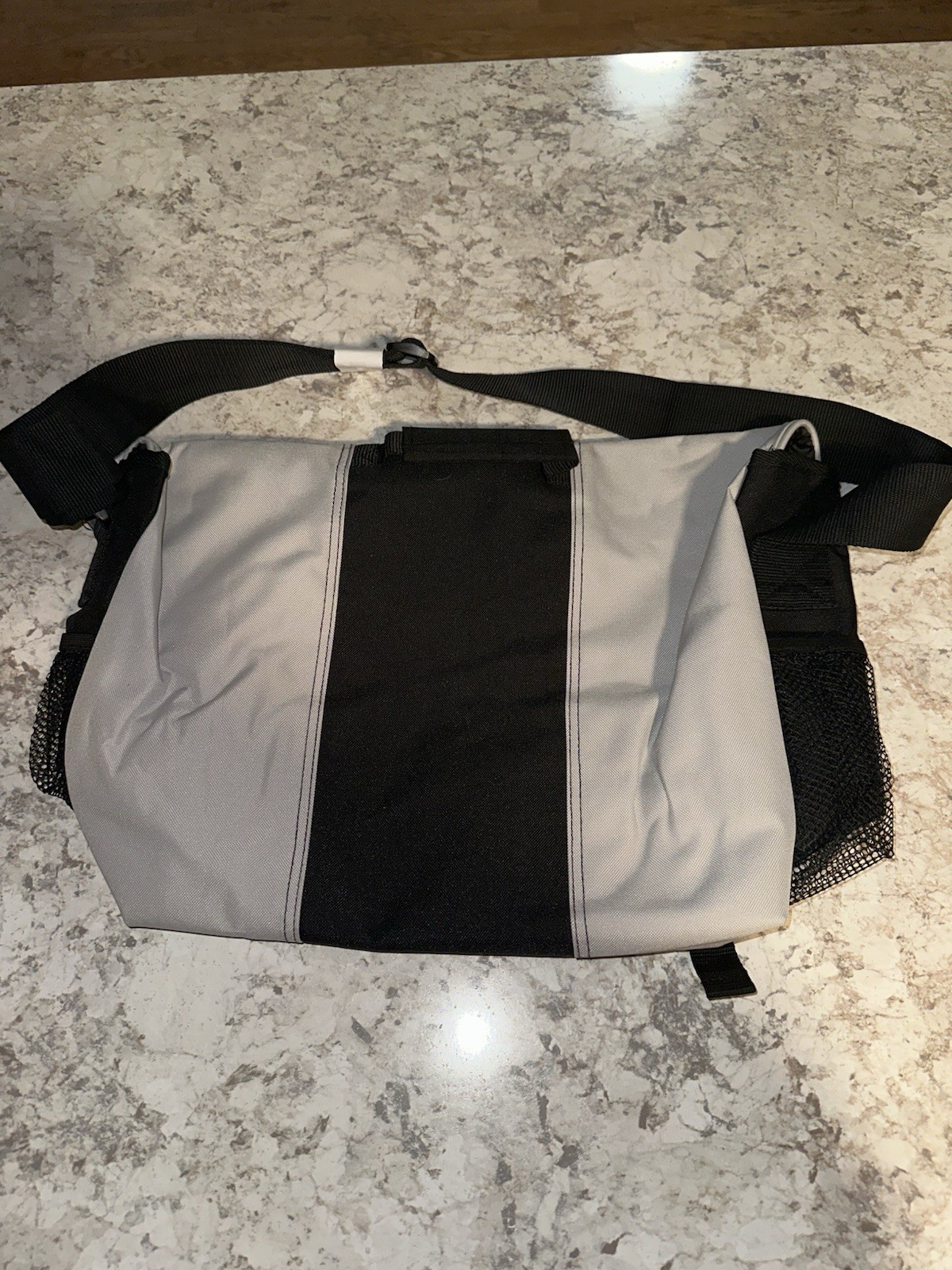 Golden Pacific Gray Black Messenger Bag Buckle Zip, Strap Pockets