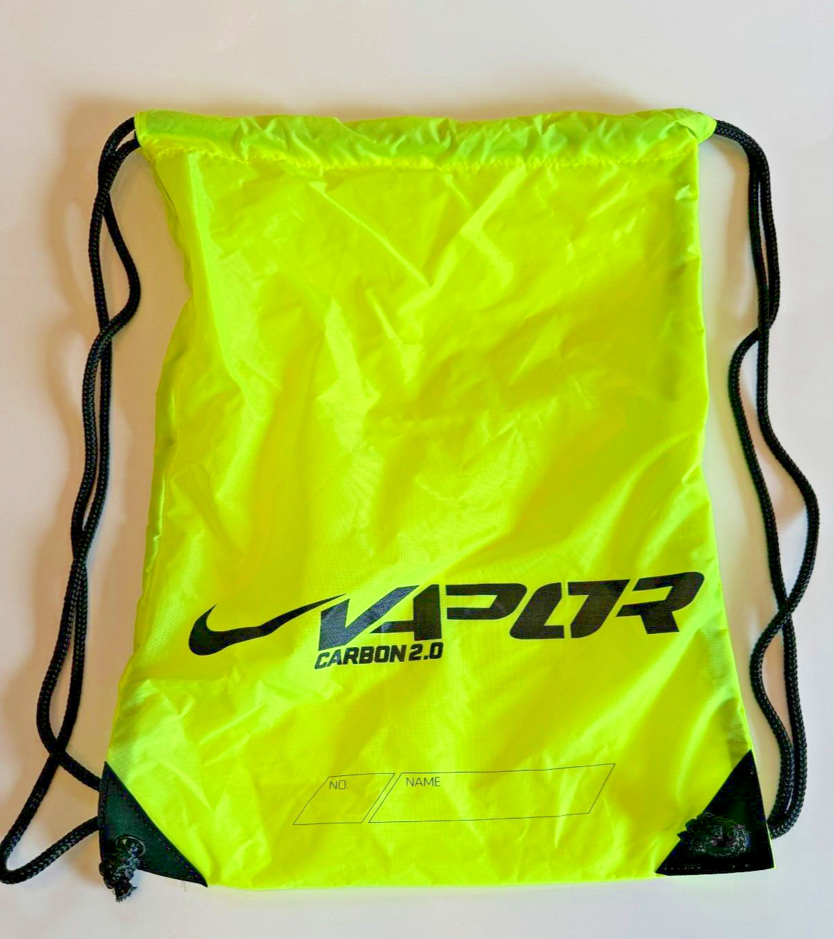 Nike Vapor Carbon 2.0 Drawstring Volt Black Shoe Bag Football Cleats NEW
