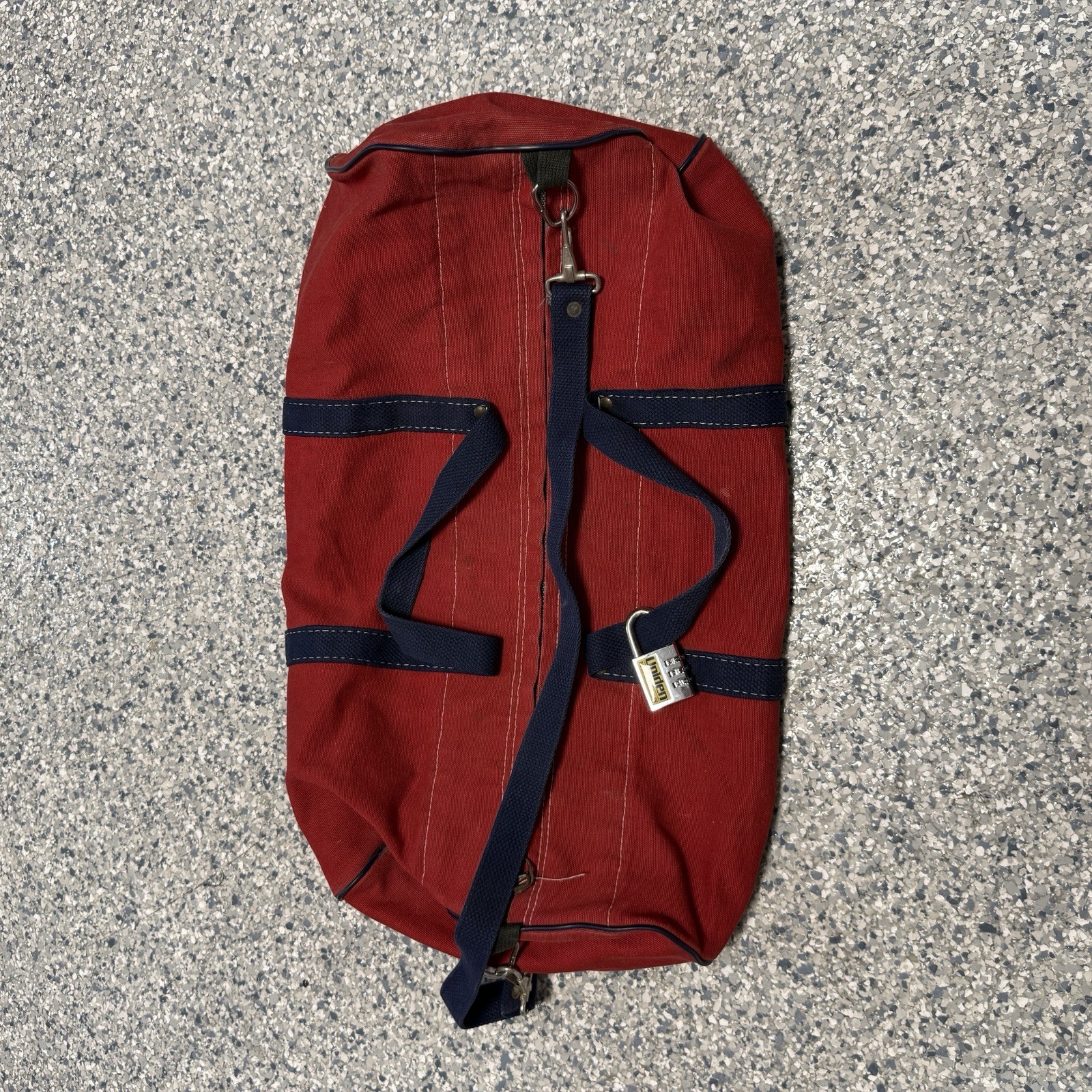 Vintage Ratsey & Lapthorn Sailmakers Canvas Duffel Bag City Island NYC Red USA