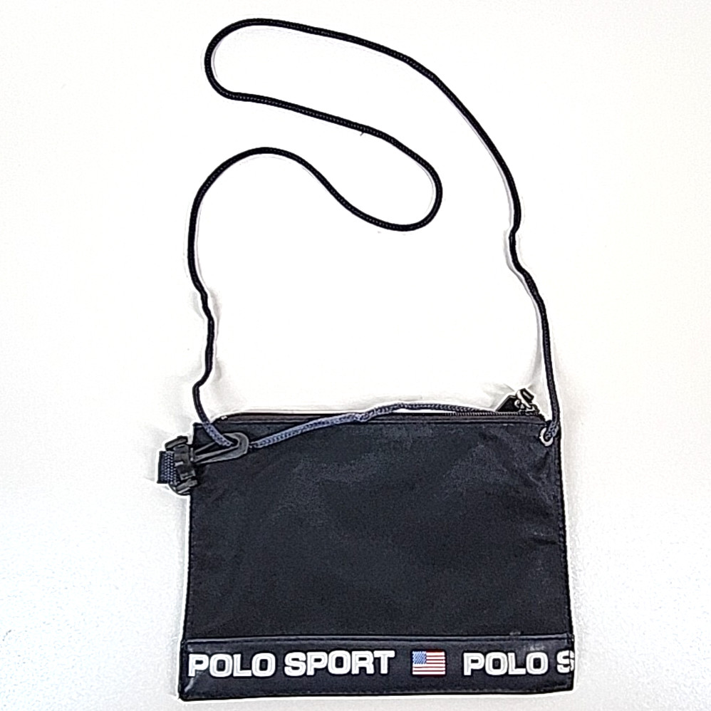 Vtg Ralph Lauren Polo Sport Nylon Crossbody Bag Pouch USA Flag Rare US Seller