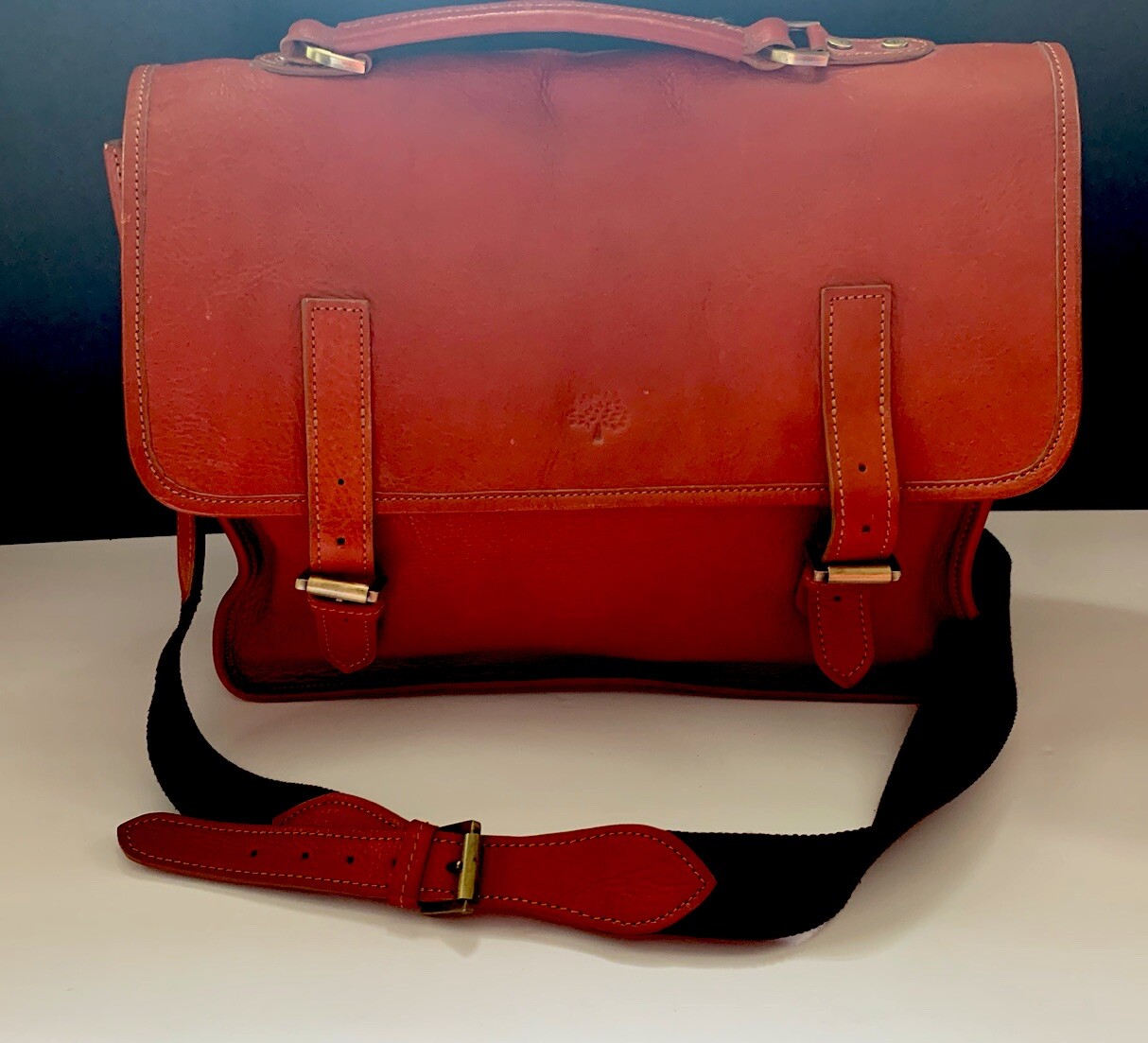 Mulberry Vintage Elkington Briefcase Laptop Bag Crossbody In Natural Leather