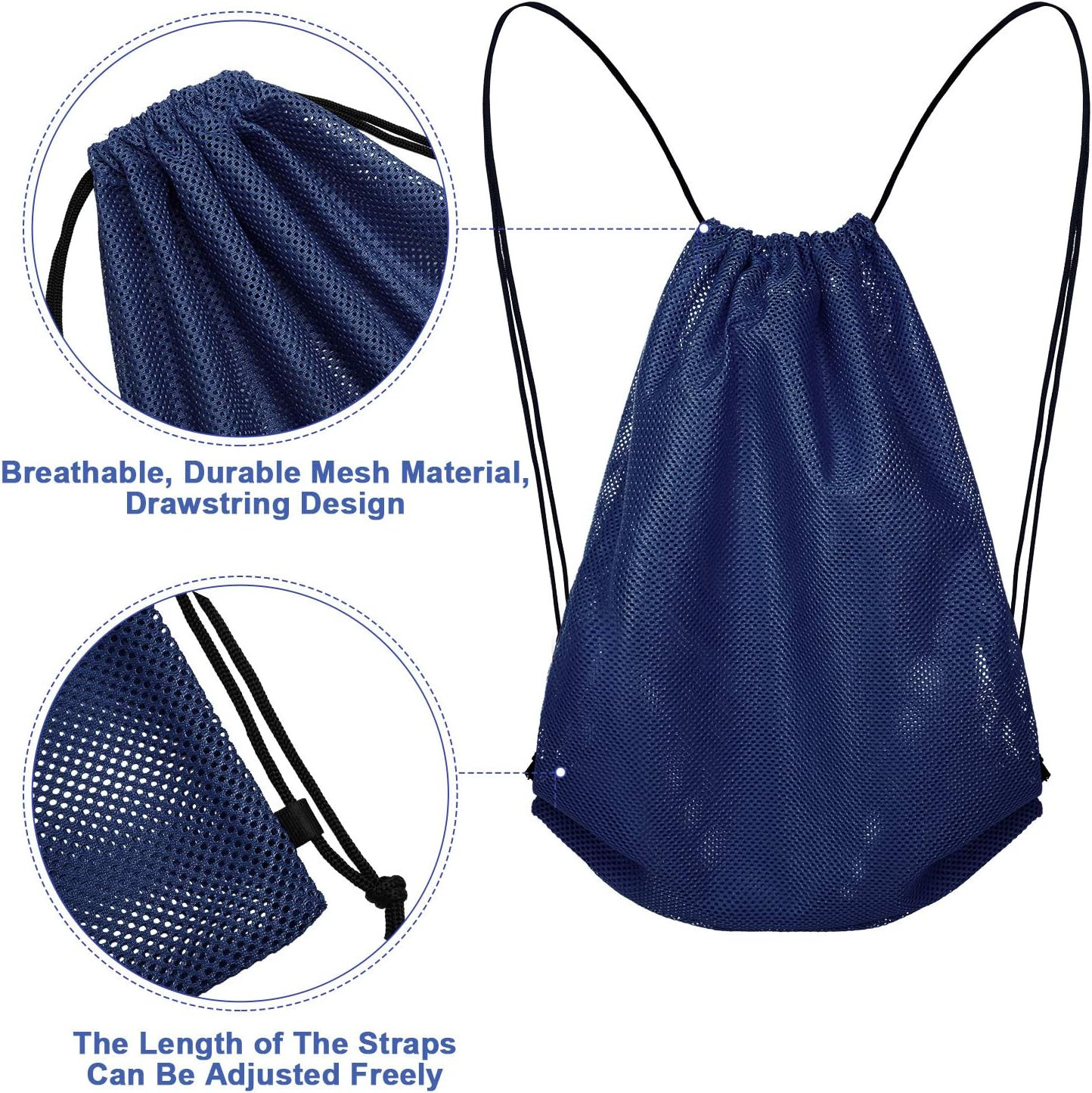 Frienda Mesh Drawstring Backpack Bag Multifunction Mesh Bag for Beach Swimming G