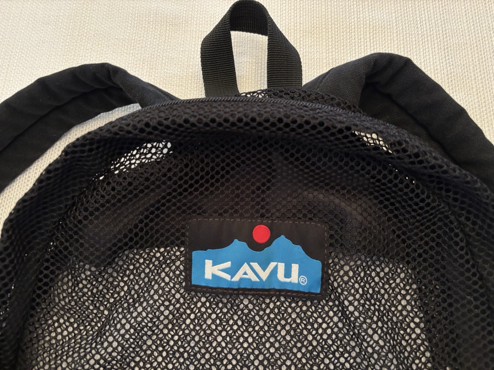 Kavu Black Net Backpack Gorpcore Hiking Camping Beach Outdoor Running