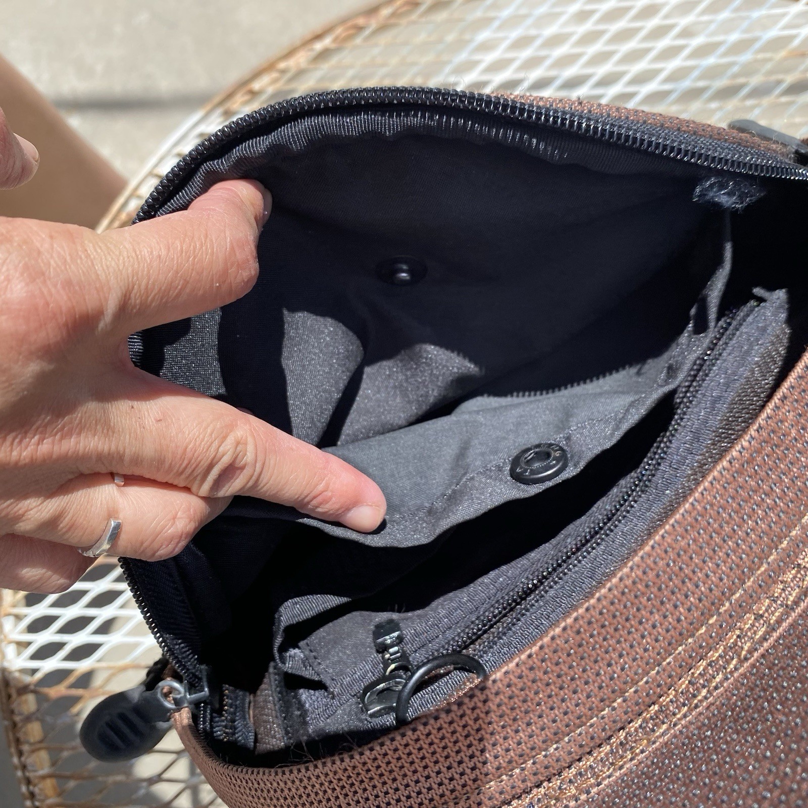 Tumi T2 Backpack Copper Ballistic Nylon & Leather Bottom Padded Straps