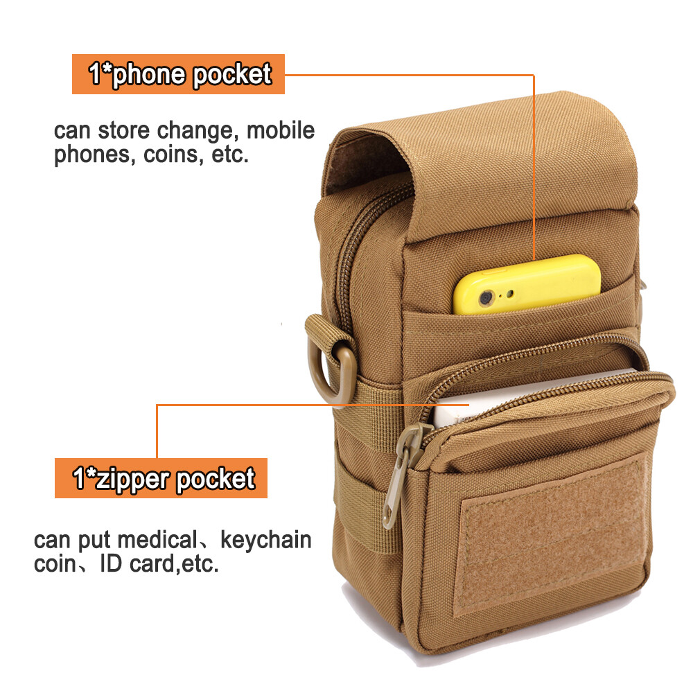 Tactical Molle EDC Pouch Cell Phone Holster Holder Bag Military Waist Belt Pack