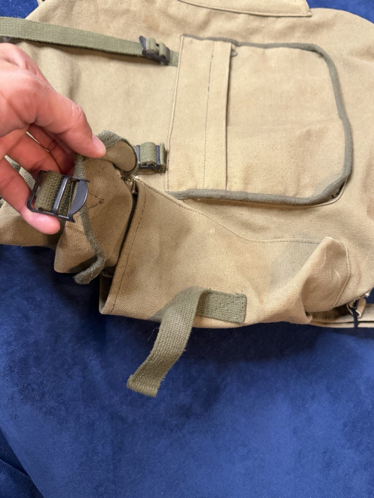 Vtg Canvas Rucksack Olive Faded Distressed (Fully Functional) See Photos