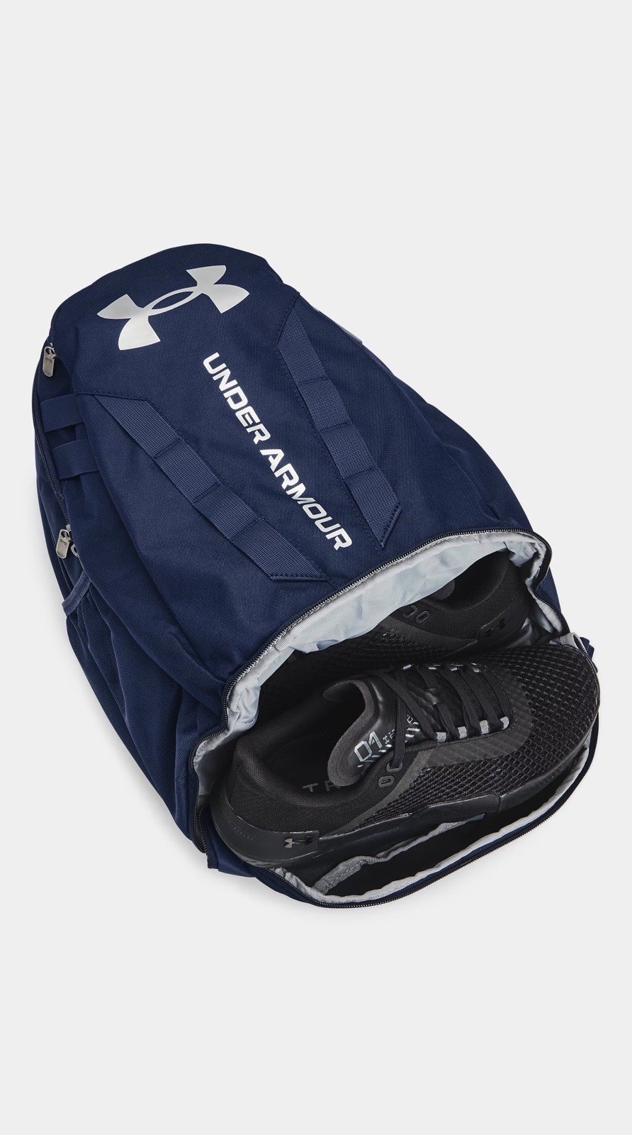 Under Armour Hustle 5.0 Backpack Color: Academy / Academy / Silver