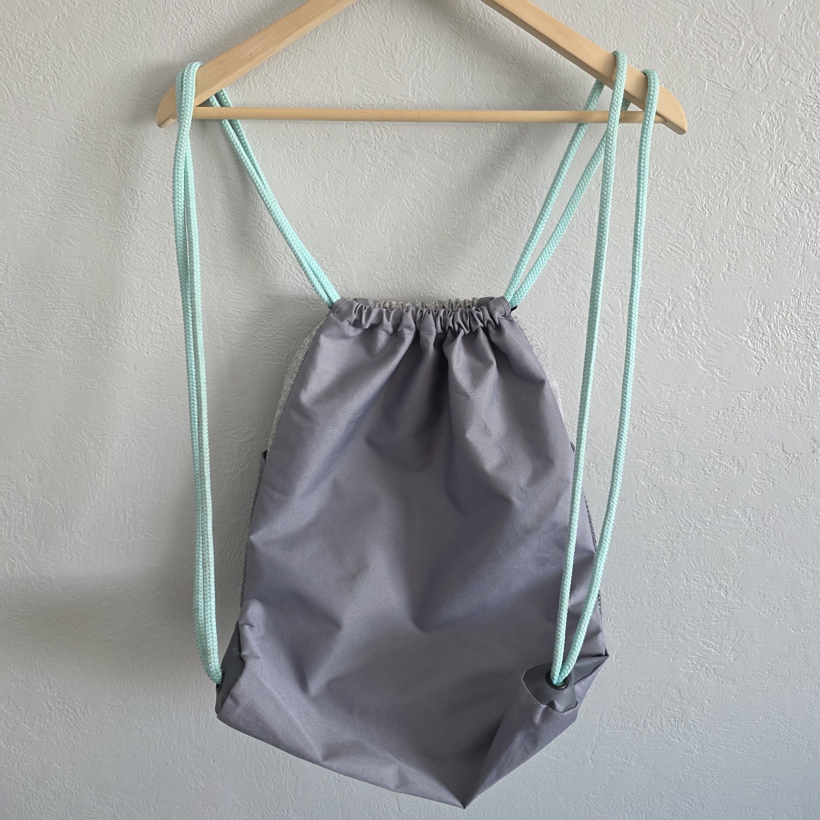 Adidas Unisex Alliance II Drawstring Backpack Gray Teal Bag w/ Lined Pockets