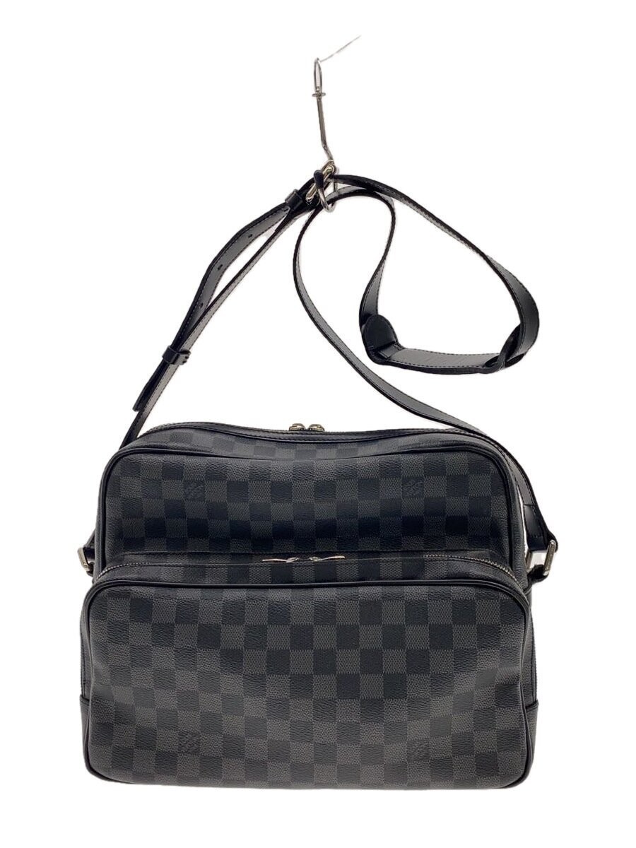 LOUIS VUITTON Io Shoulder Bag crossbody N45252 Damier graphite Black Used mens