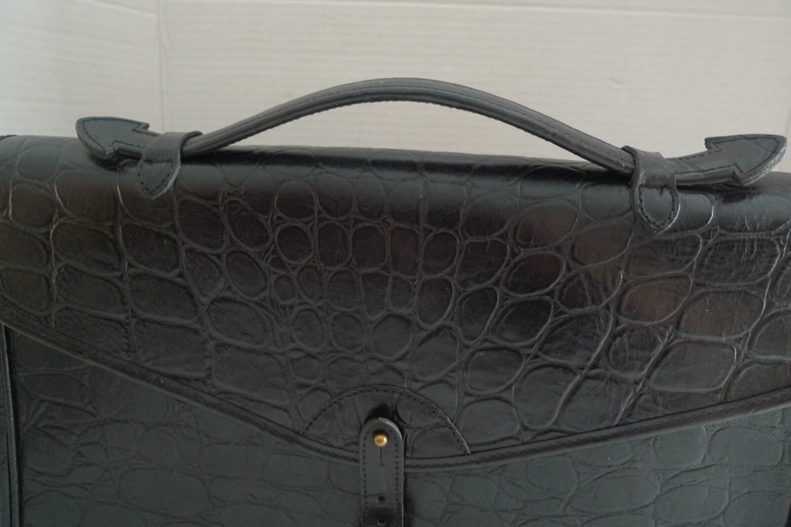 MULBERRY – LEATHER BRIEFCASE- ATTACHE – CROC PATTERN – MADE IN ENGLAND