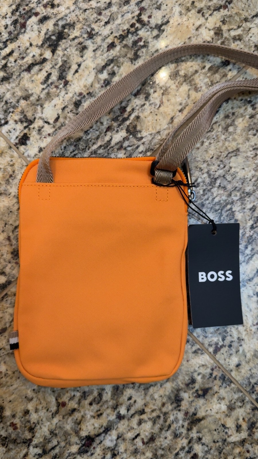 HUGO BOSS Catch Phone Pouch Shoulder Crossbody Bag Orange AUTHENTIC NEW