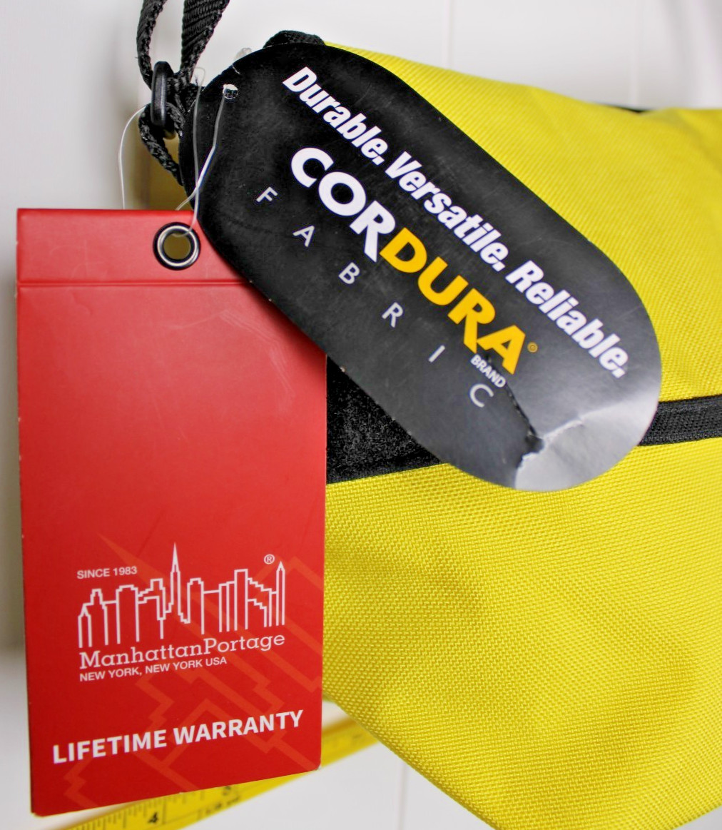 Manhattan Portage Messenger Bag Hook-and-Loop Closure Zip Pocket YELLOW