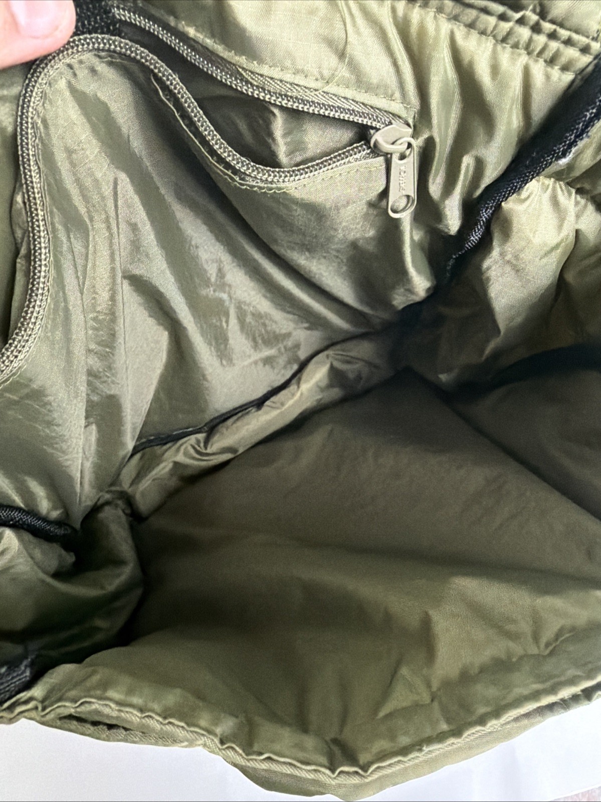 Toppers Brand Army green Polyester Sling Bag Hook Loop 13x11x5
