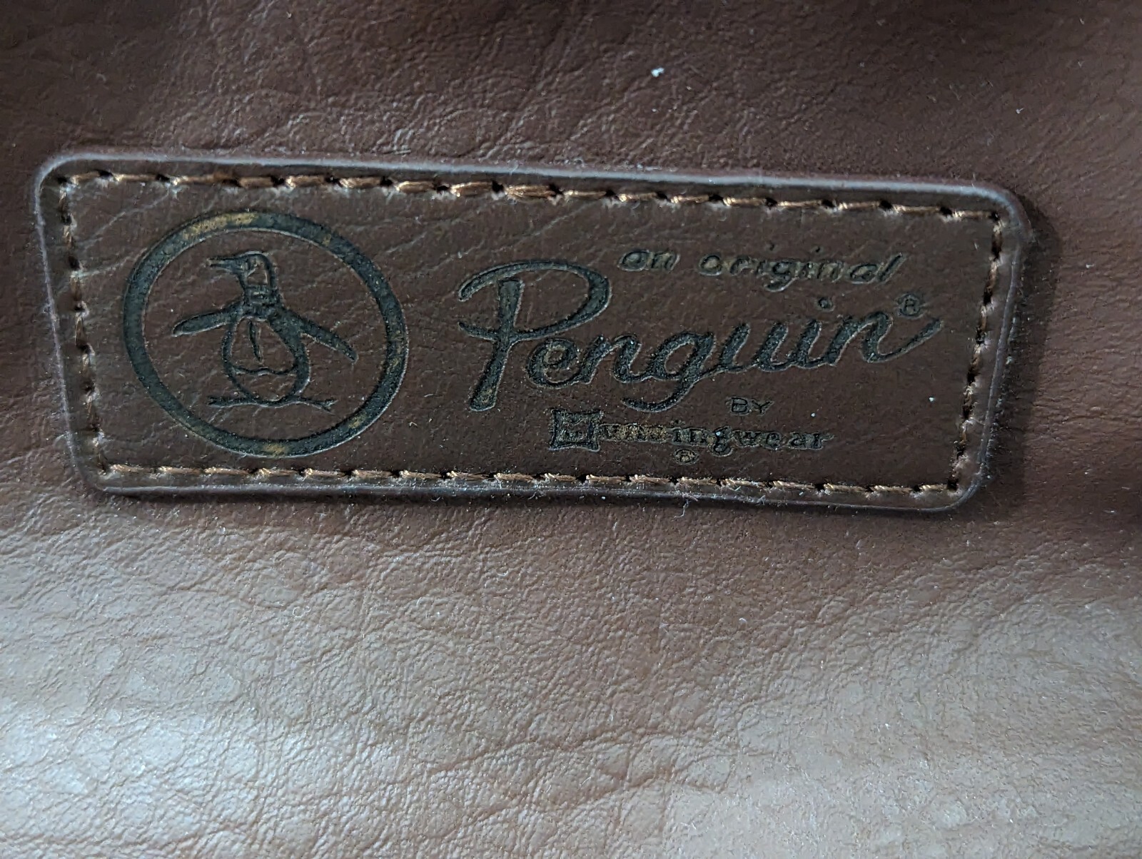 Original Penguin Leather Toiletry Bag Brown Travel Dopp Kit NWOT